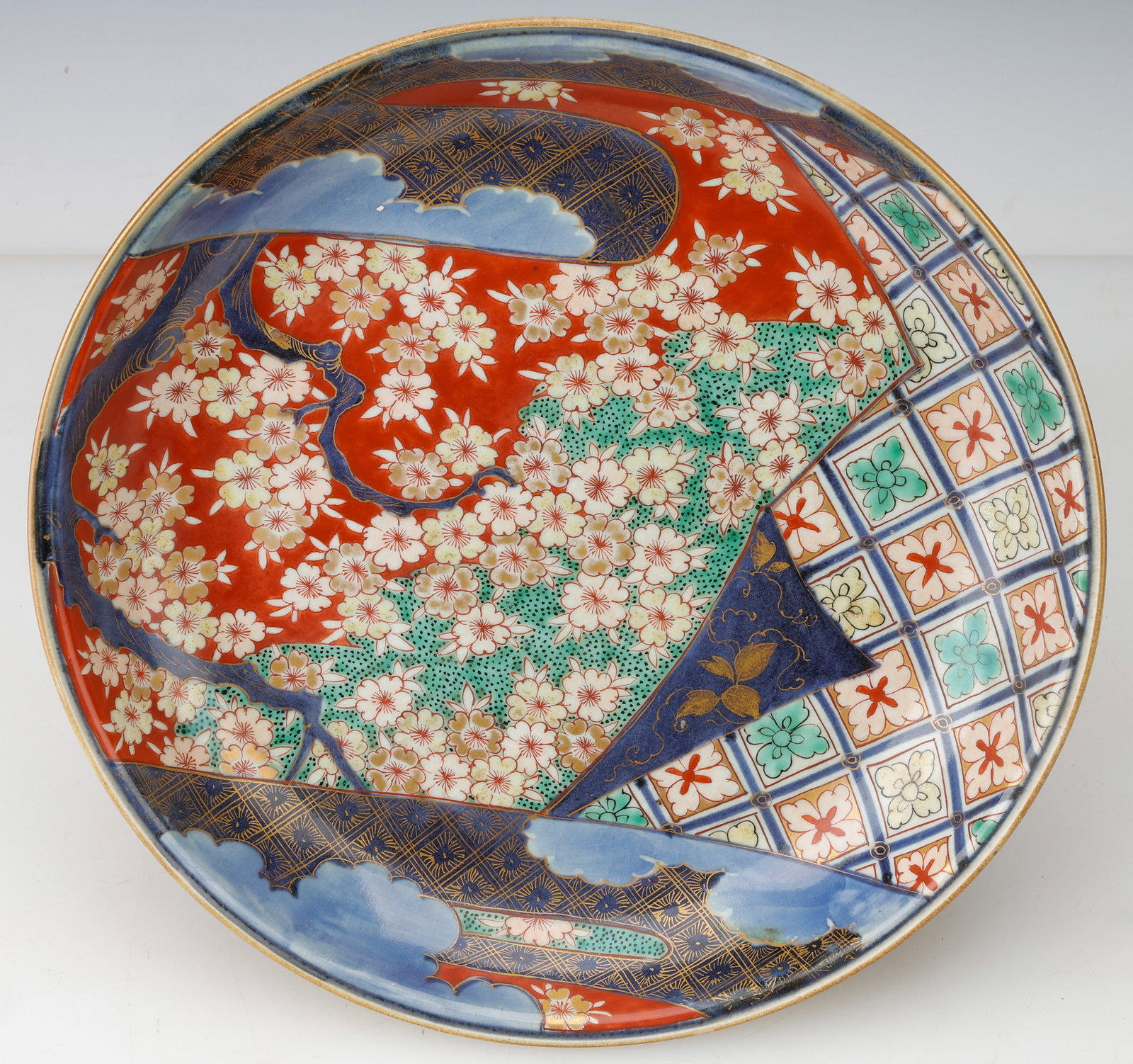 Rare Japanese Imari Porcelain Dish Endo Period, 18th C. 12" Diameter (1 of 3)