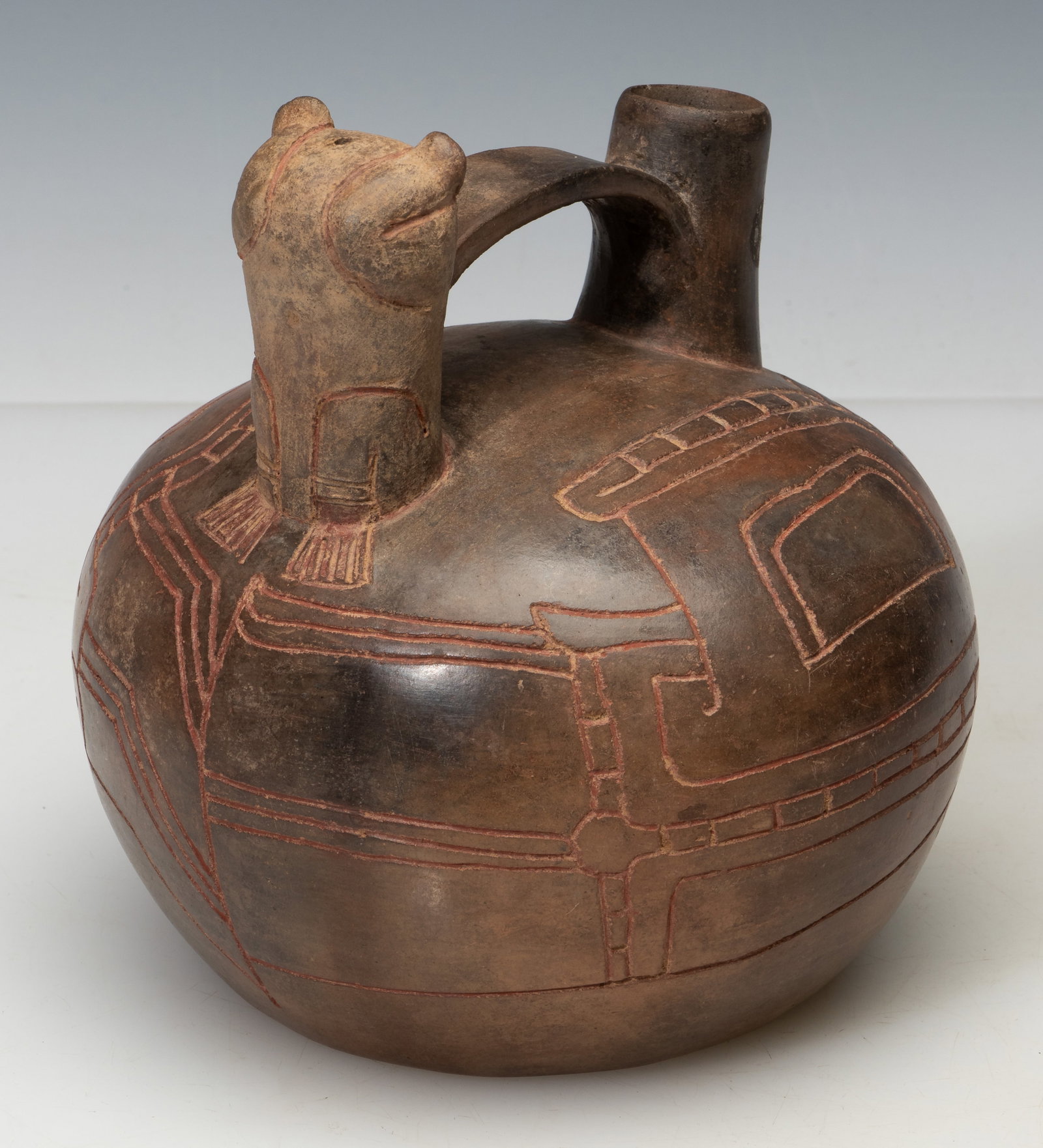 Pre-Columbian Chavin Tembladera Pottery Vessel With Acrobat, H: 6.5" (1 of 7)
