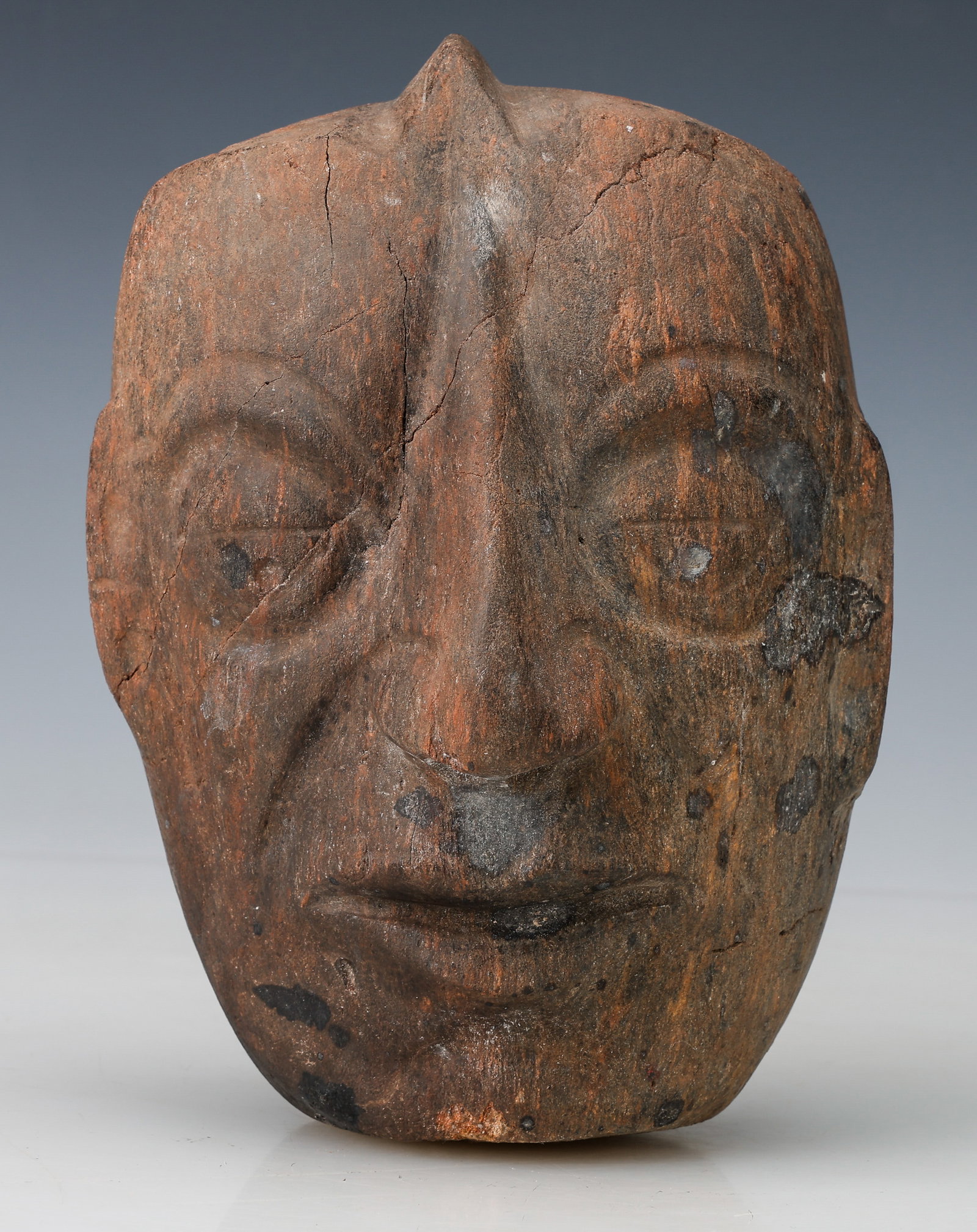 Pre-Columbian Rare and Important Stone Portrait Head Of A Chieftain, H: 7" (1 of 5)