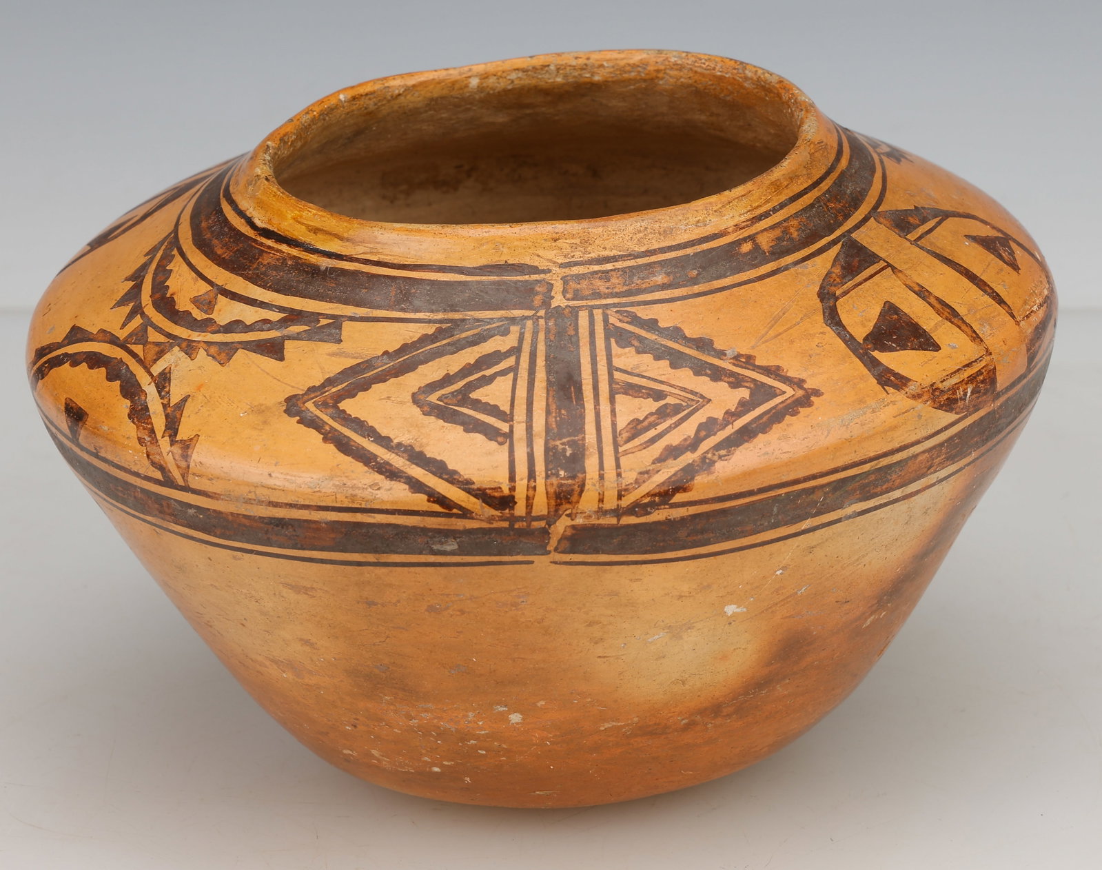 Hopi Painted Pottery Seed Pot, Late 19th C. 5" x 7.5" x 7.5 (1 of 4)