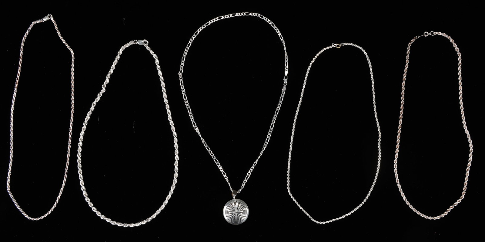 5 Hopi Silver Chains, Weight:150g (1 of 5)