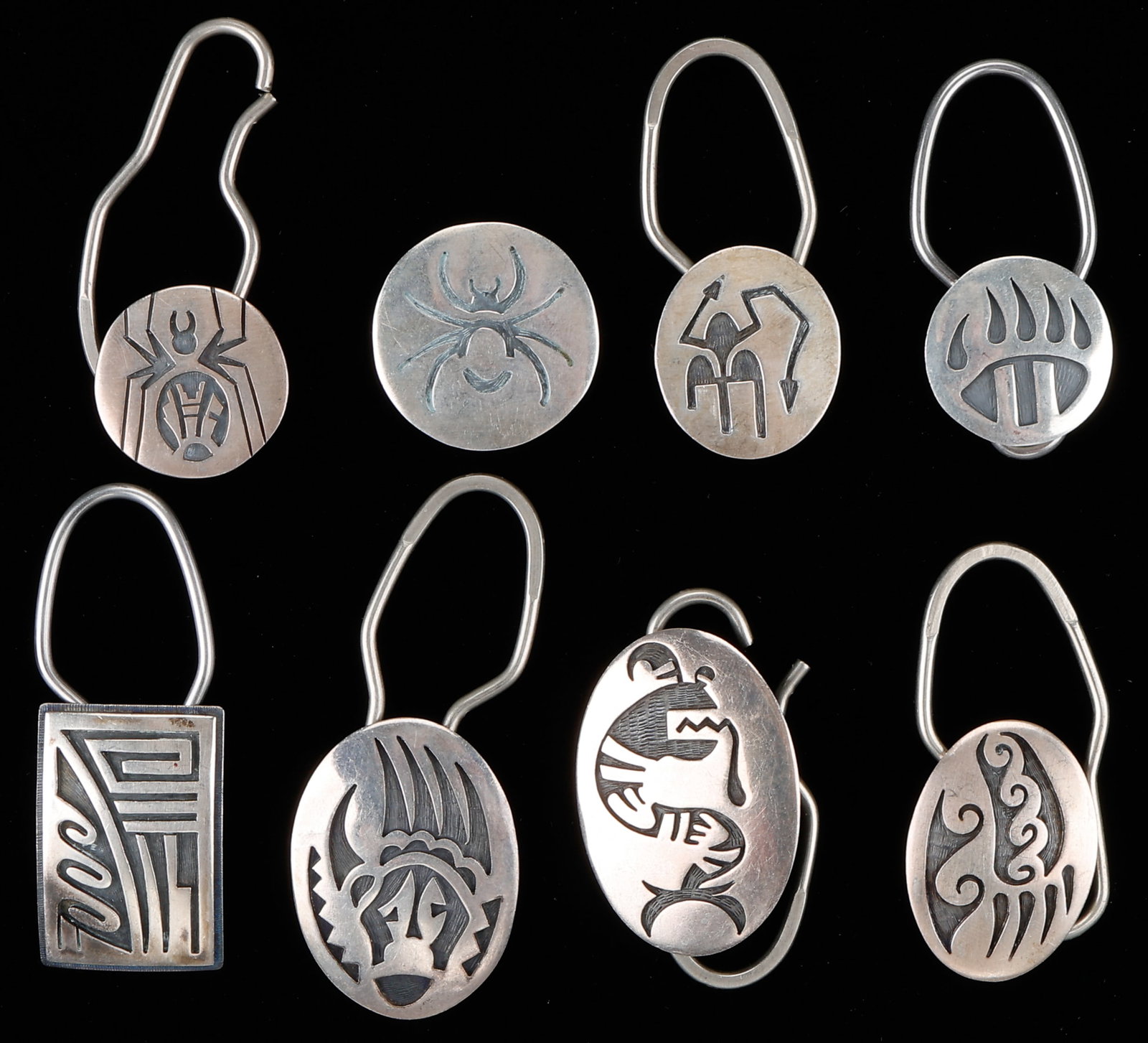 8 Hopi Silver Keychains, Weight: 114g (1 of 3)