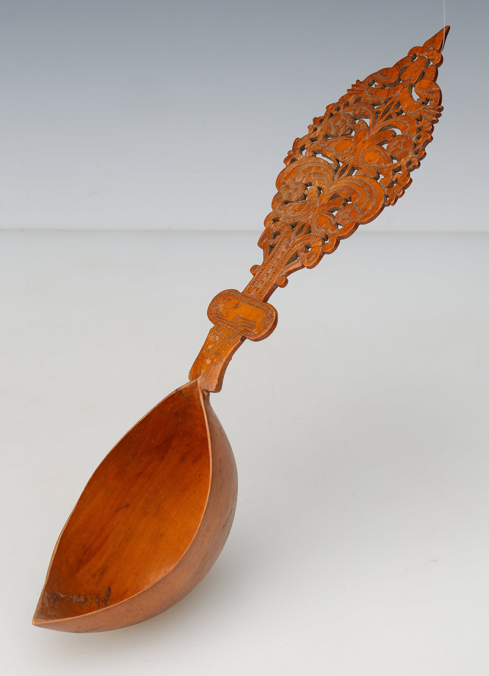 Persian Qajar Carved Wood Sherbet Spoon, 19th C. (1 of 3)