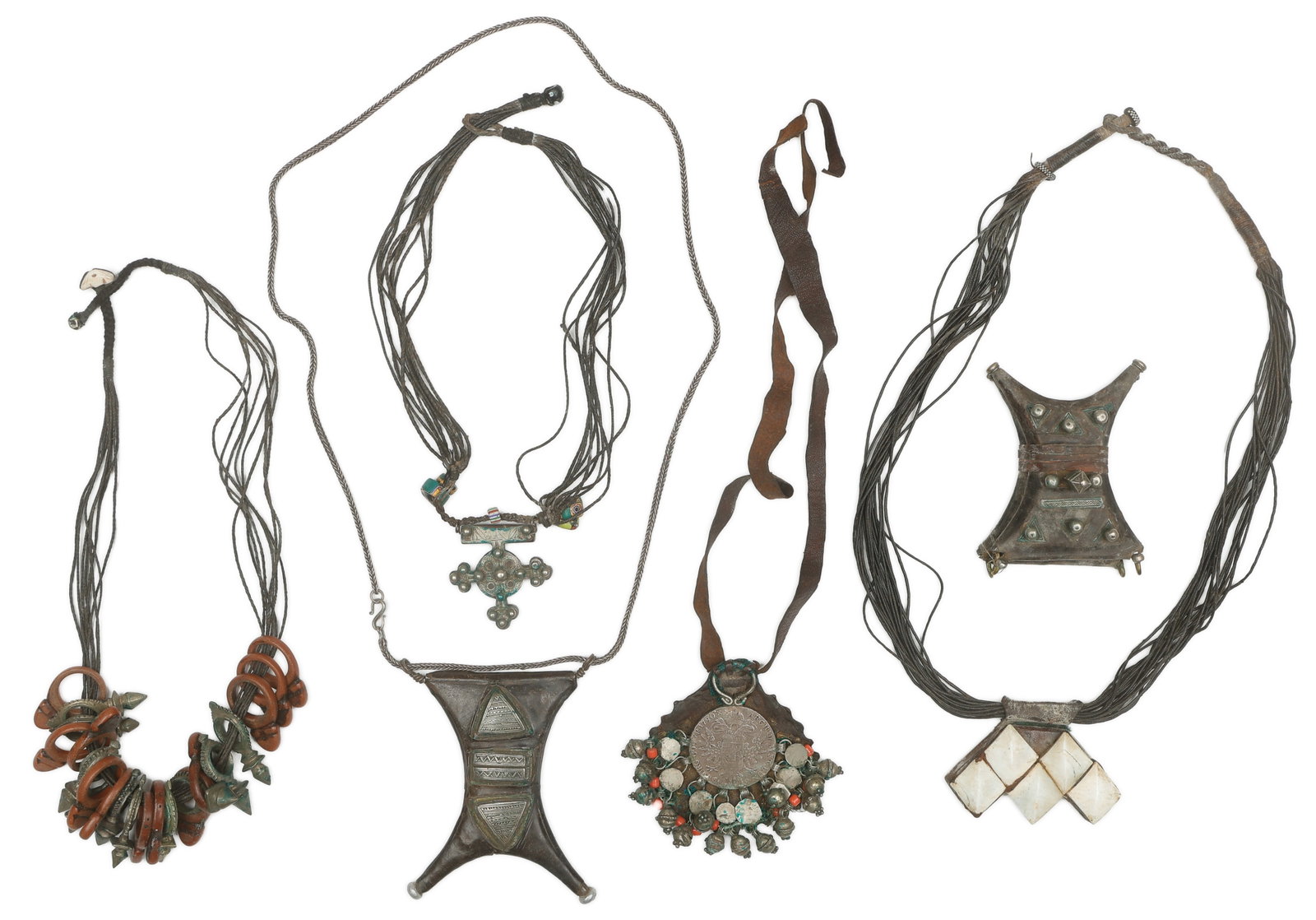 6 Tuareg/Berber/Yemeni Necklaces, Saharan Africa/Middle East (1 of 4)
