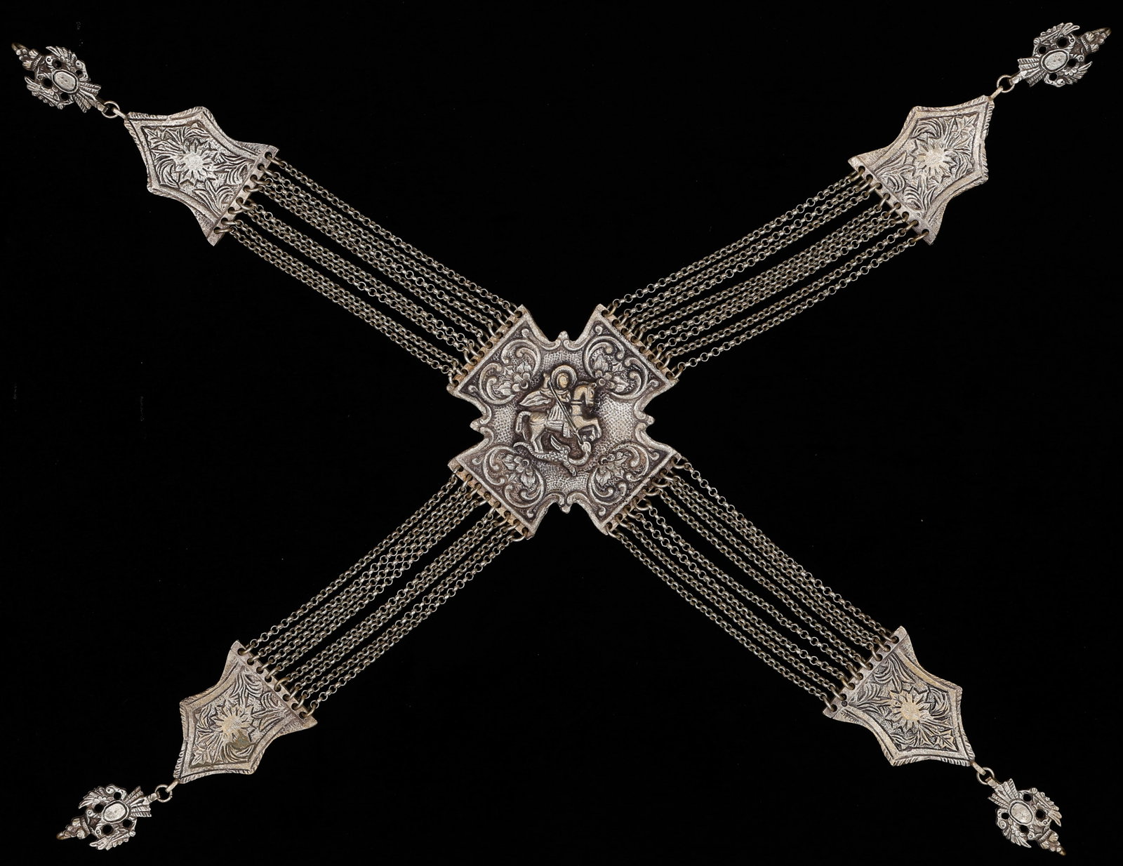 Antique Greek Chest Chain Jewelry- 'Kostek', Greece, Circa 1900's-1920's (1 of 3)