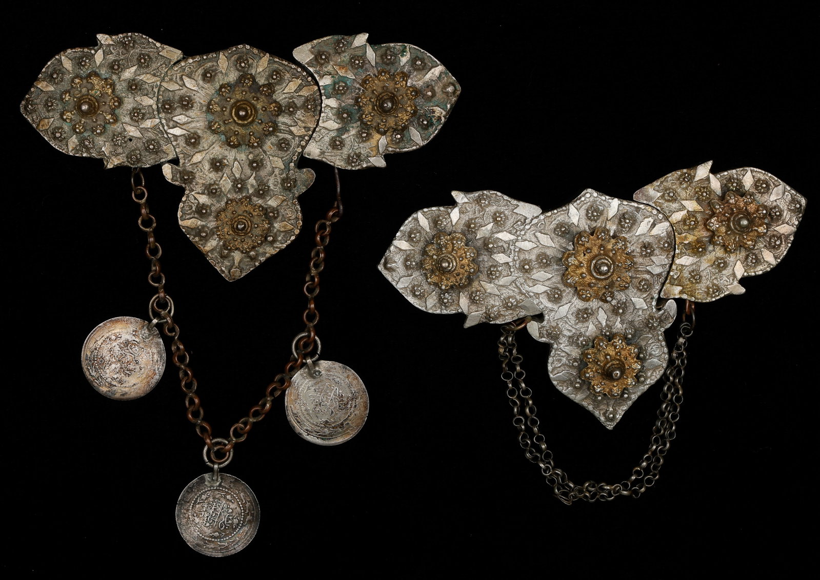 Group Of 2 Silver Handmade Belt Buckles (Pafti), Macedonia/Bulgaria, Late 19th/Early 20th C. (1 of 4)