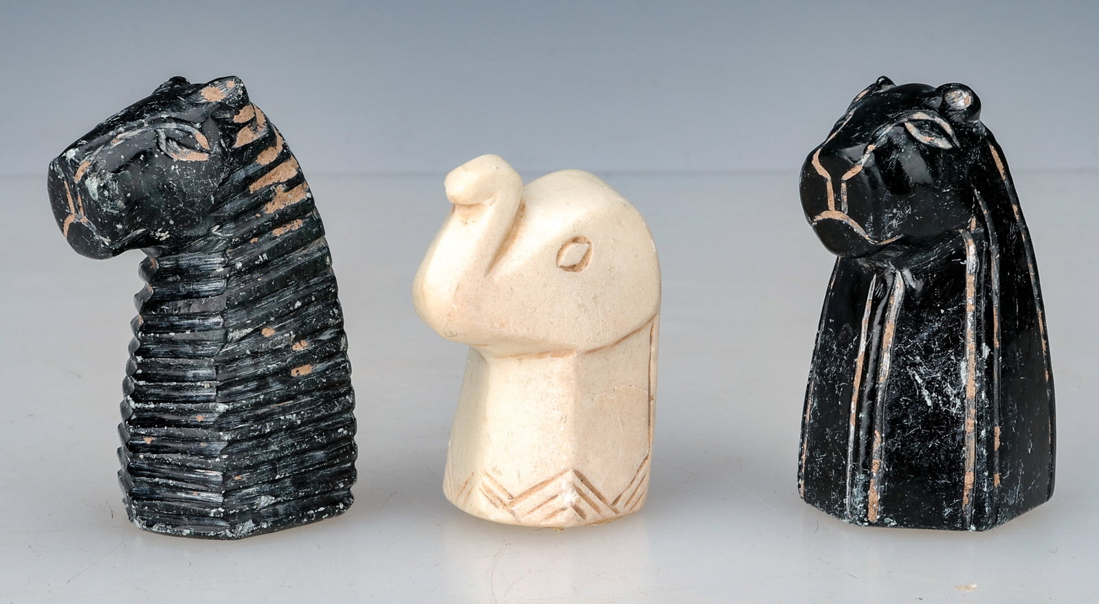 3 Mesopotamian Pre-Dynastic Uruk Stone Game Pieces, H: 1.5"-2" (1 of 5)