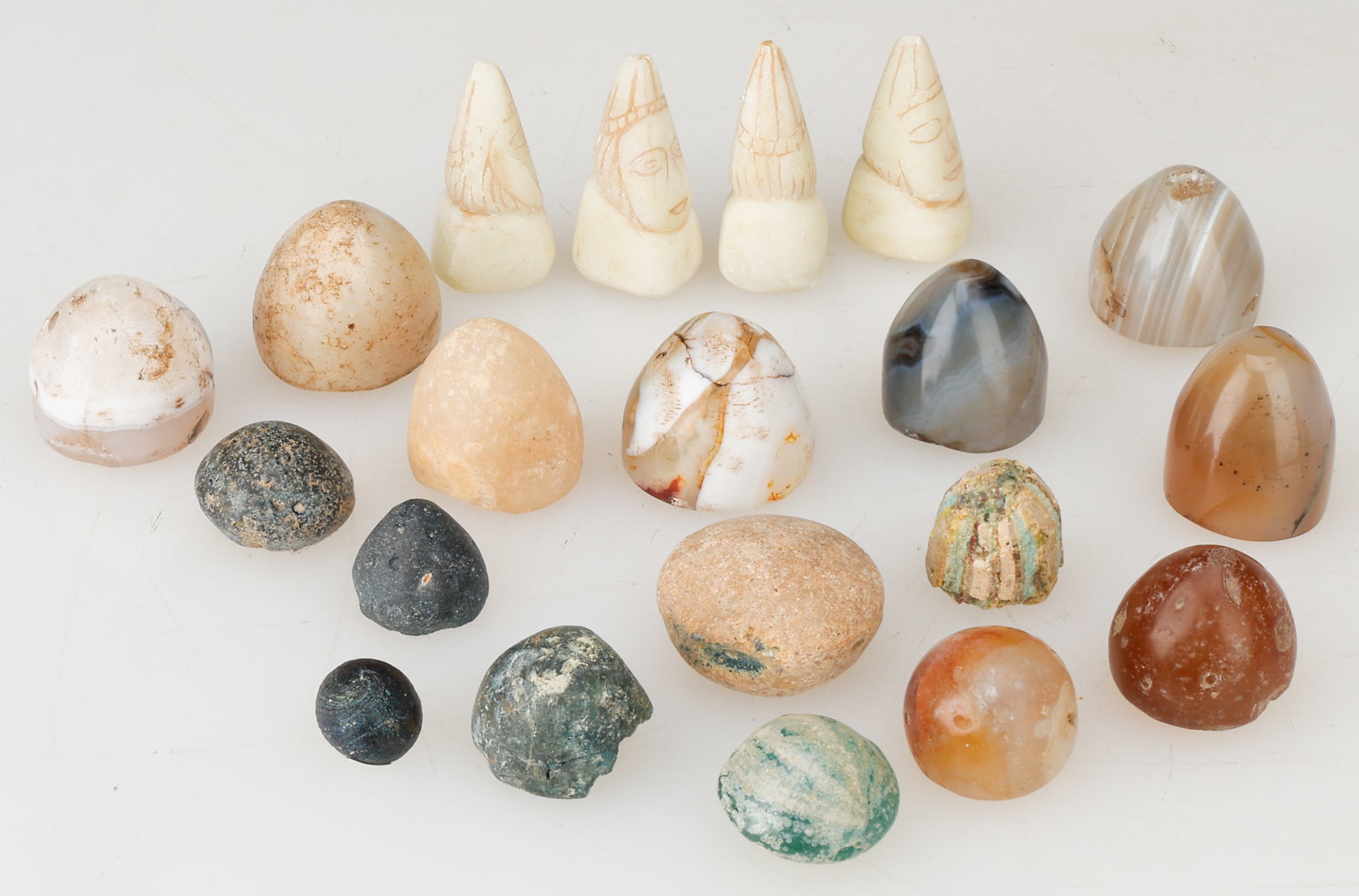 20 Ancient Near Eastern Gaming Pieces, Sumerian and Later, H: .5"- 1.5" (1 of 4)