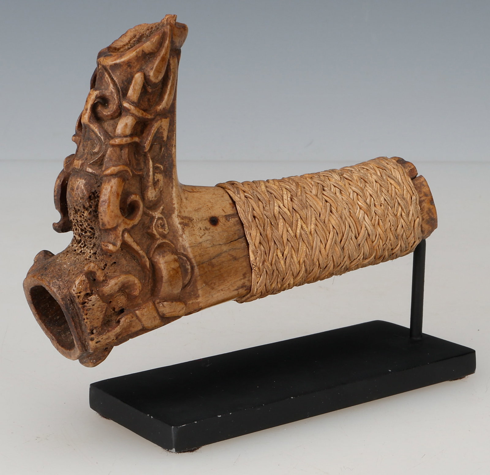 Dayak Carved Antler Mandau Sword Handle, Borneo, Indonesia, 19th C. (1 of 7)