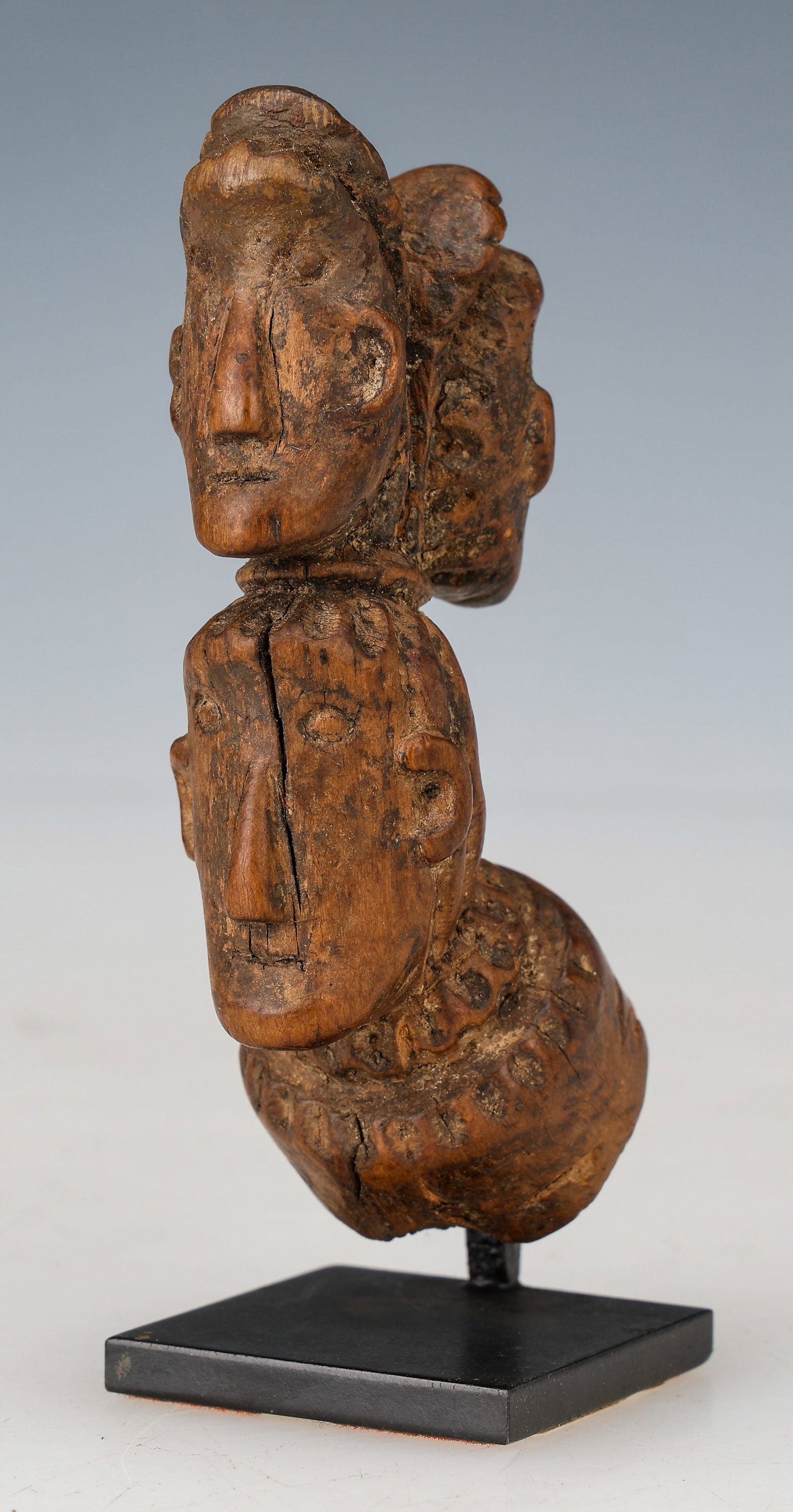 Rare Carved Wood Figural Kris With Janiform Headdress, 19th C. (1 of 5)