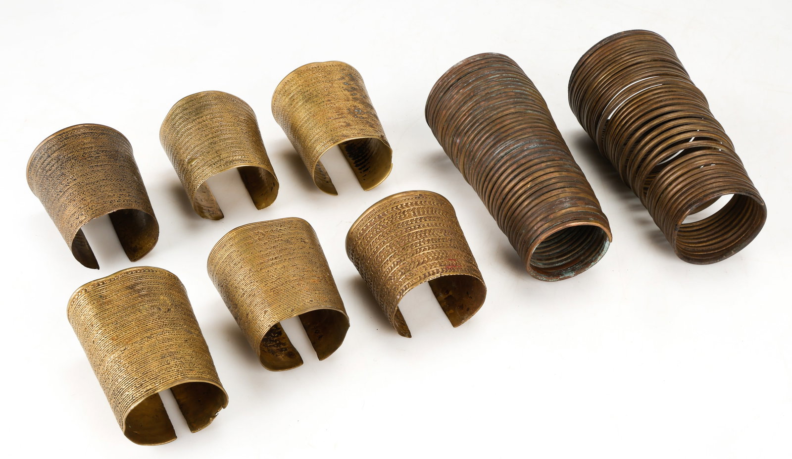 8 Assorted Brass/Bronze Bracelets, Nagaland/Northern India (1 of 5)