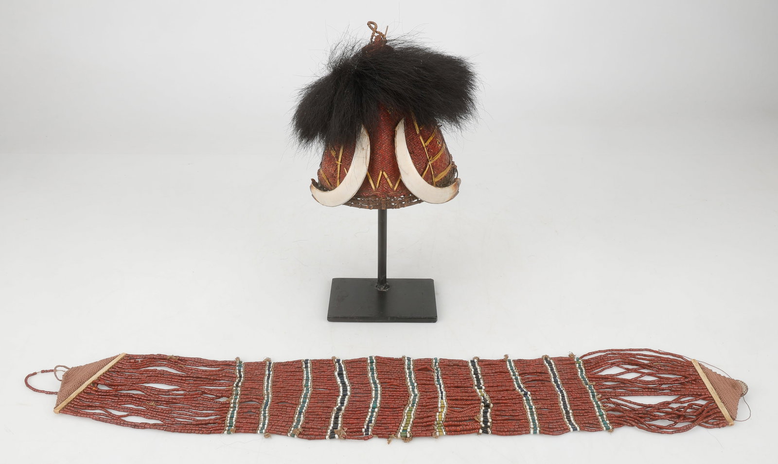Naga Warrior's Hat And Belt, Northeast India, Early 20th C. (1 of 7)