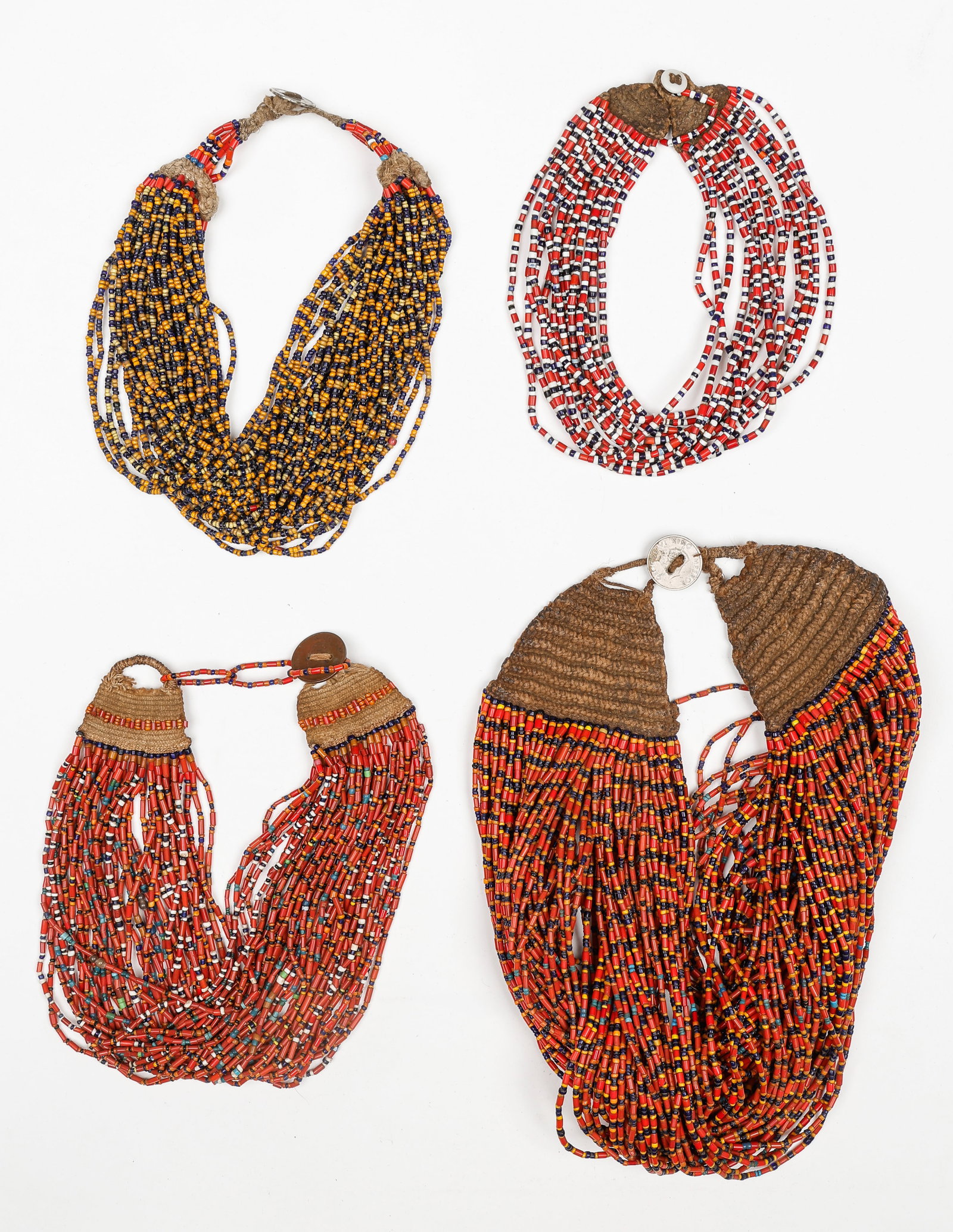 4 Konyak Beaded Necklaces, Nagaland/NE India (1 of 4)