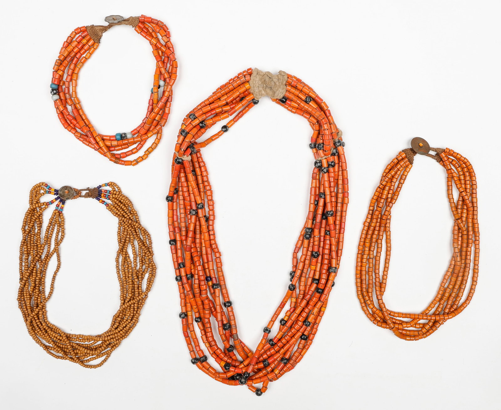 4 Konyak Beaded Necklaces, Nagaland/NE India (1 of 4)