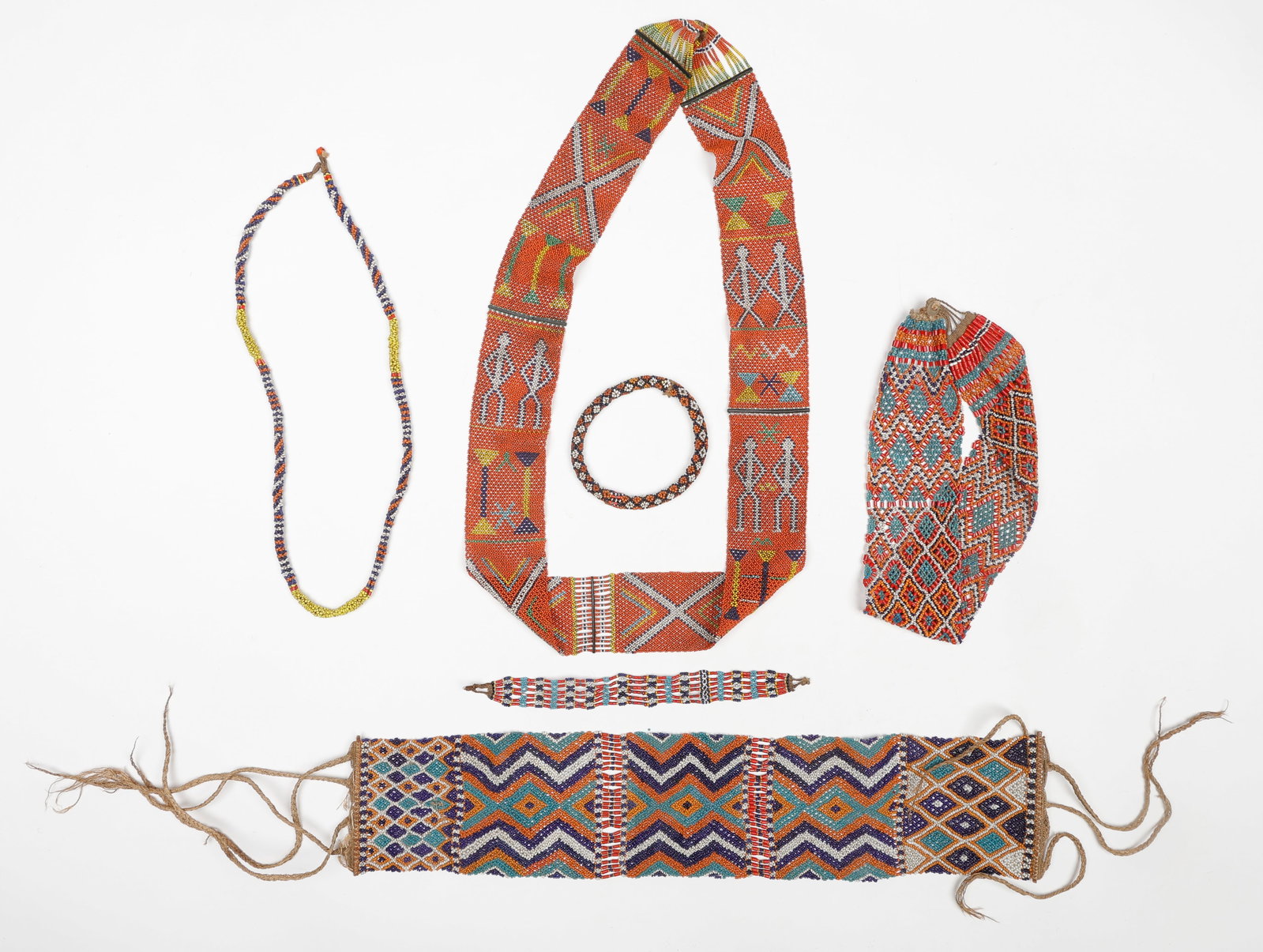6 Konyak Beaded Festival Sashes/Accessories, Nagaland, NE India (1 of 4)