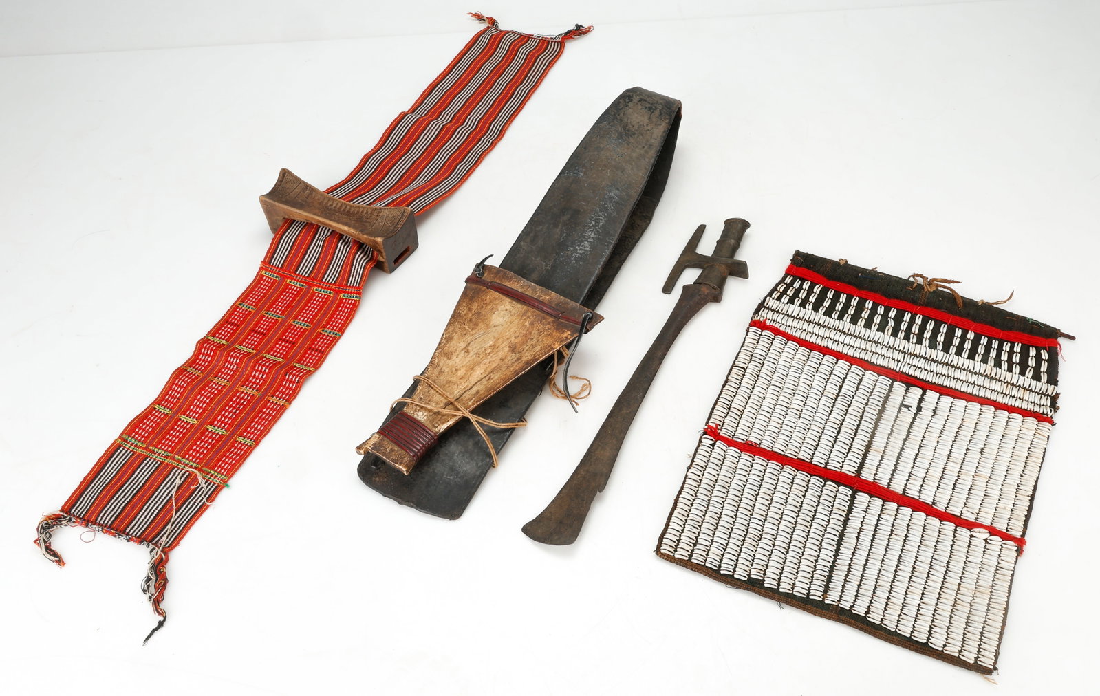 Ao Naga Dao Holders, Dao, and Apron, NE India (4 Pieces) (1 of 6)