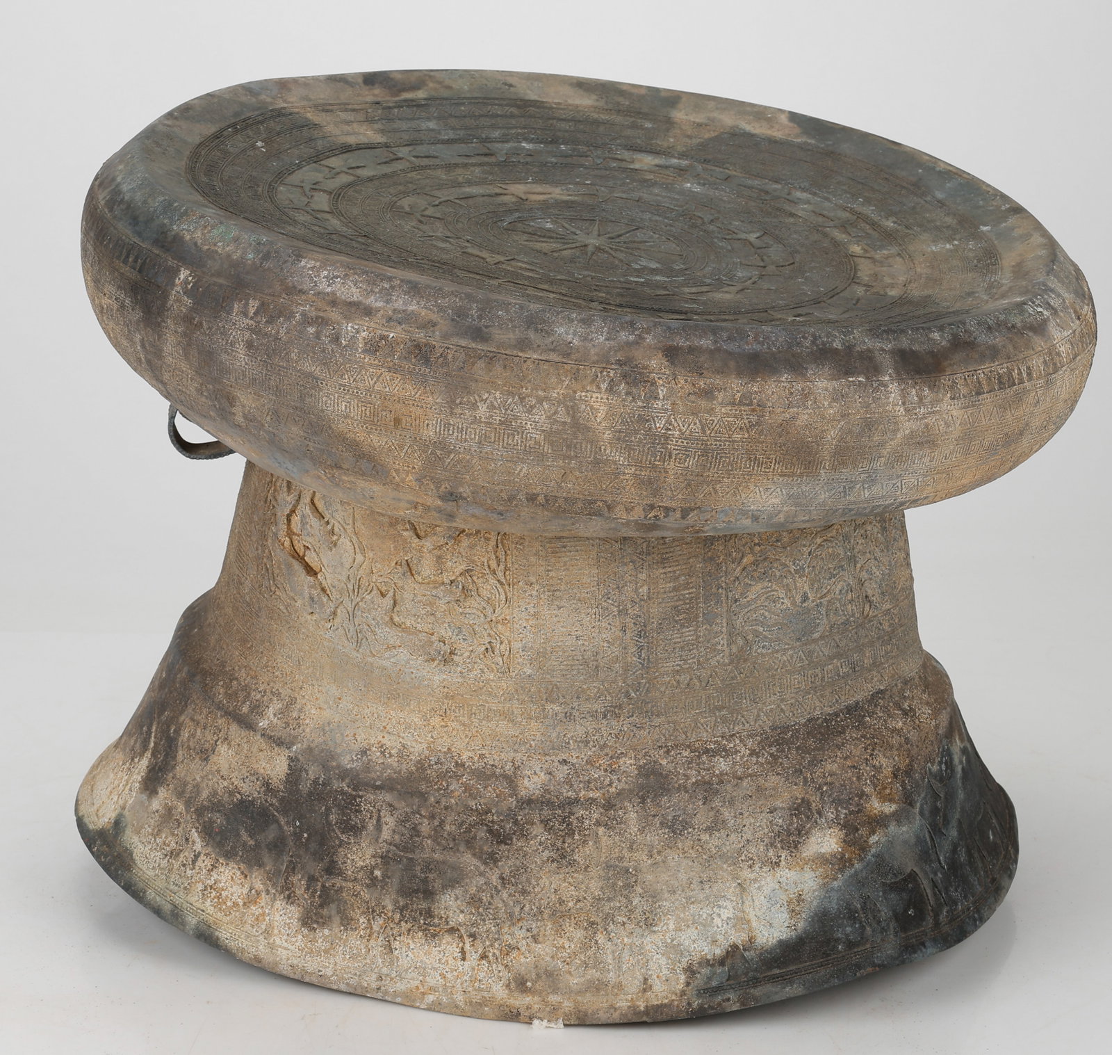 Ancient Dong Son Bronze Drum, Vietnam, 1000 BCE-1000 CE, 18.5" x 23.5" x 23.5 (1 of 4)