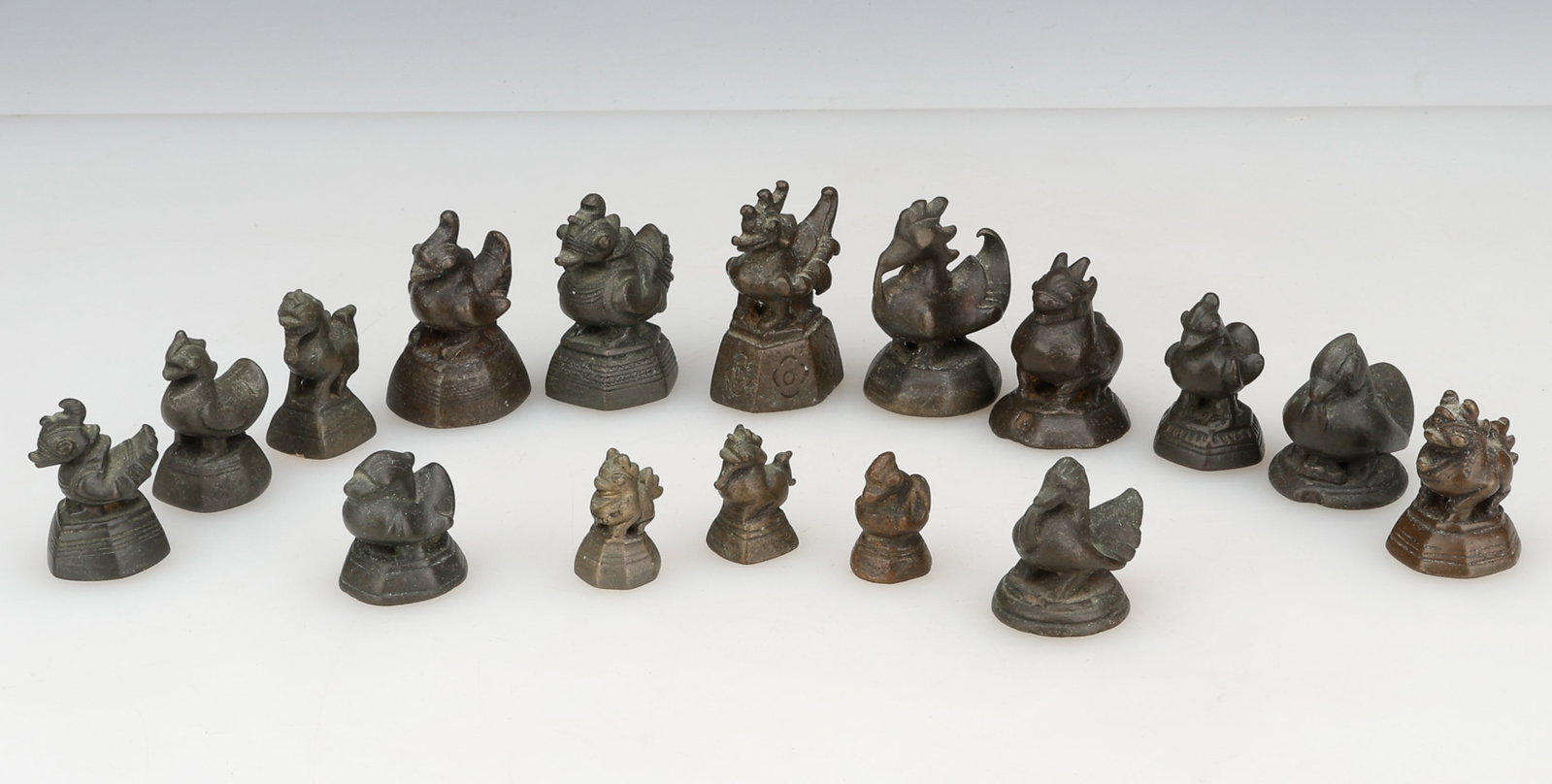 16 Burmese Bronze Opium Weights (1 of 6)