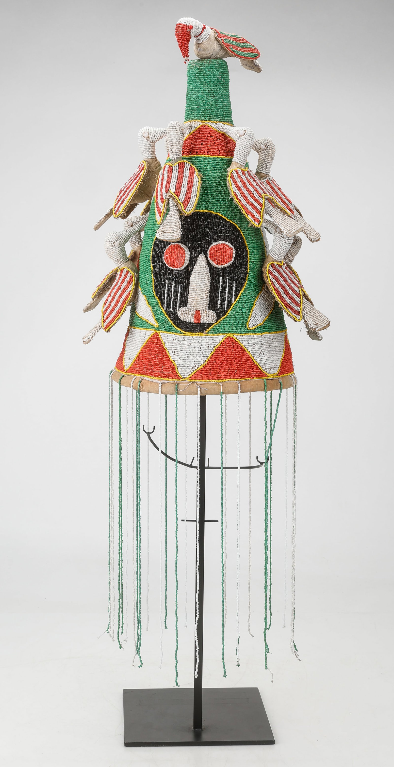 Yoruba Ceremonial Beaded Crown, Nigeria, H: 18" (1 of 4)