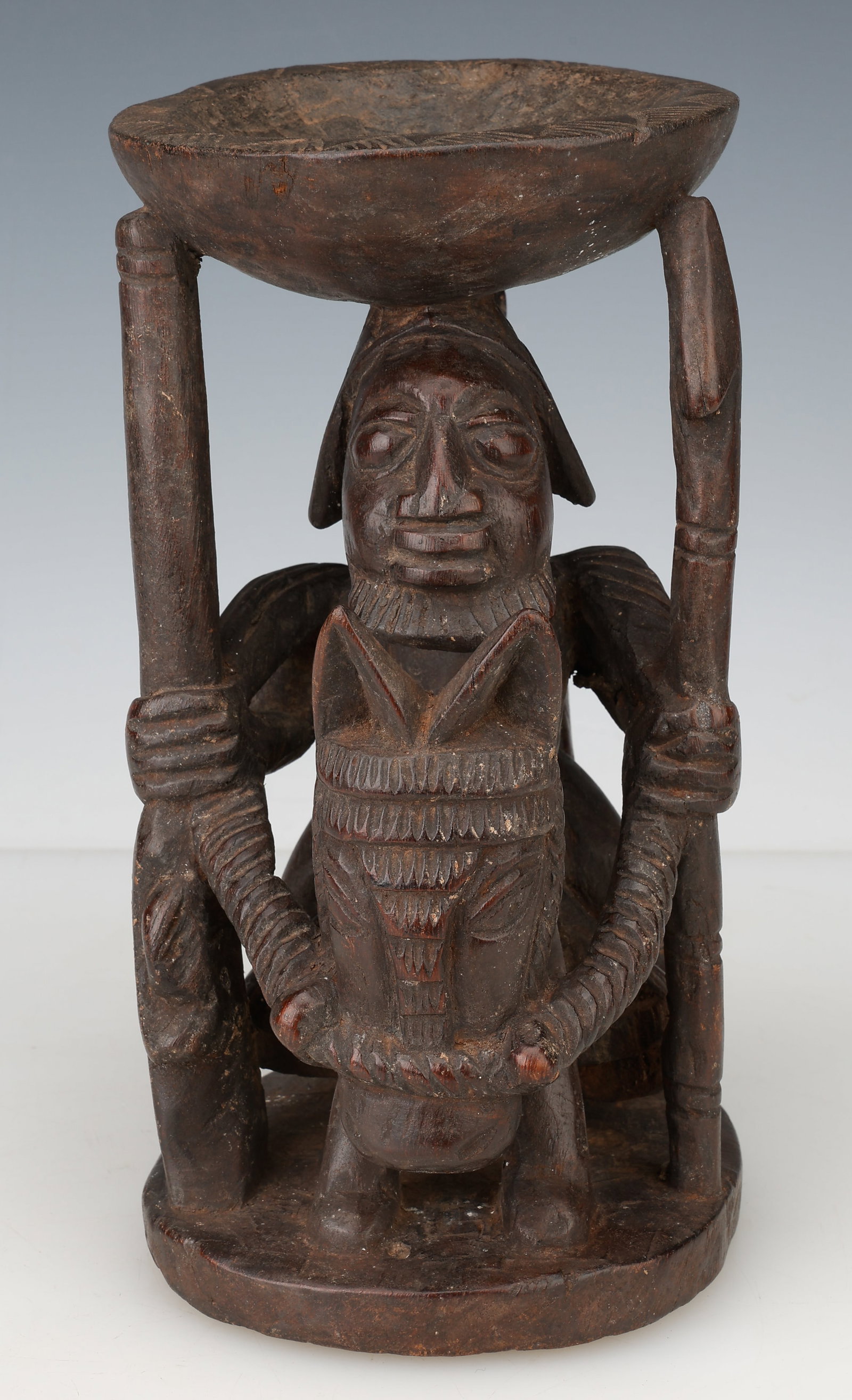Yoruba Diviner's Agere Ifa Divination Bowl With Equestrian Figure, Nigeria, Ex. Michael Oliver (1 of 6)