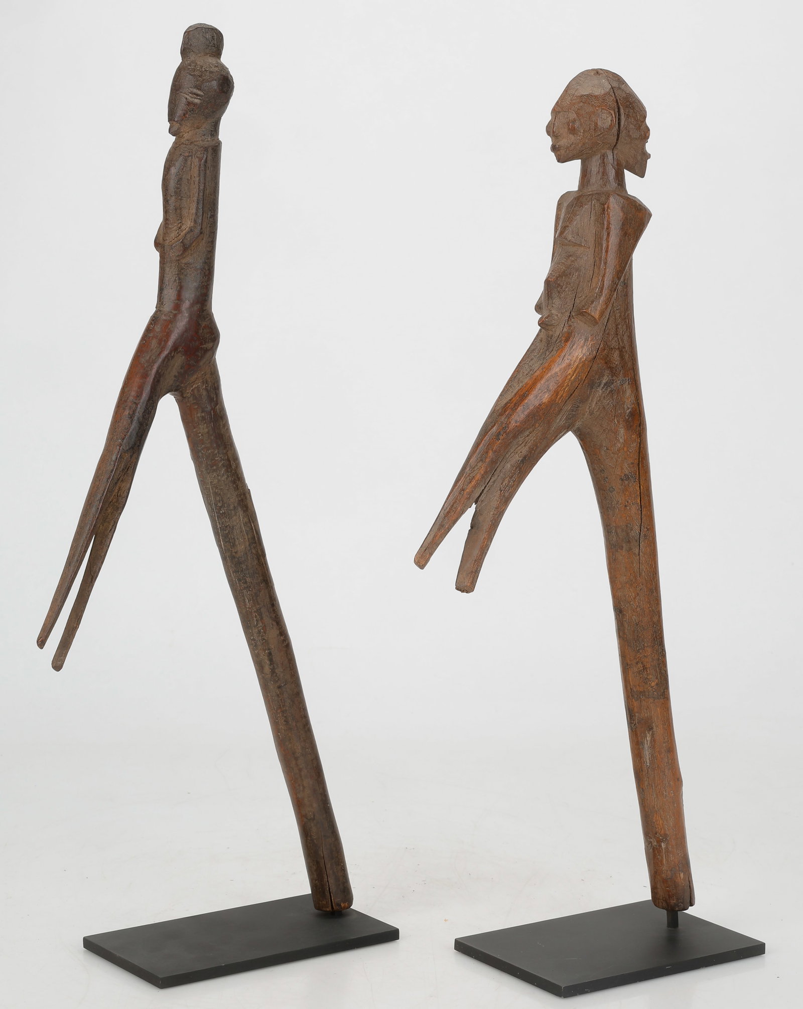 Two Lobi Ritual Wands, H: 19", 20" (1 of 5)
