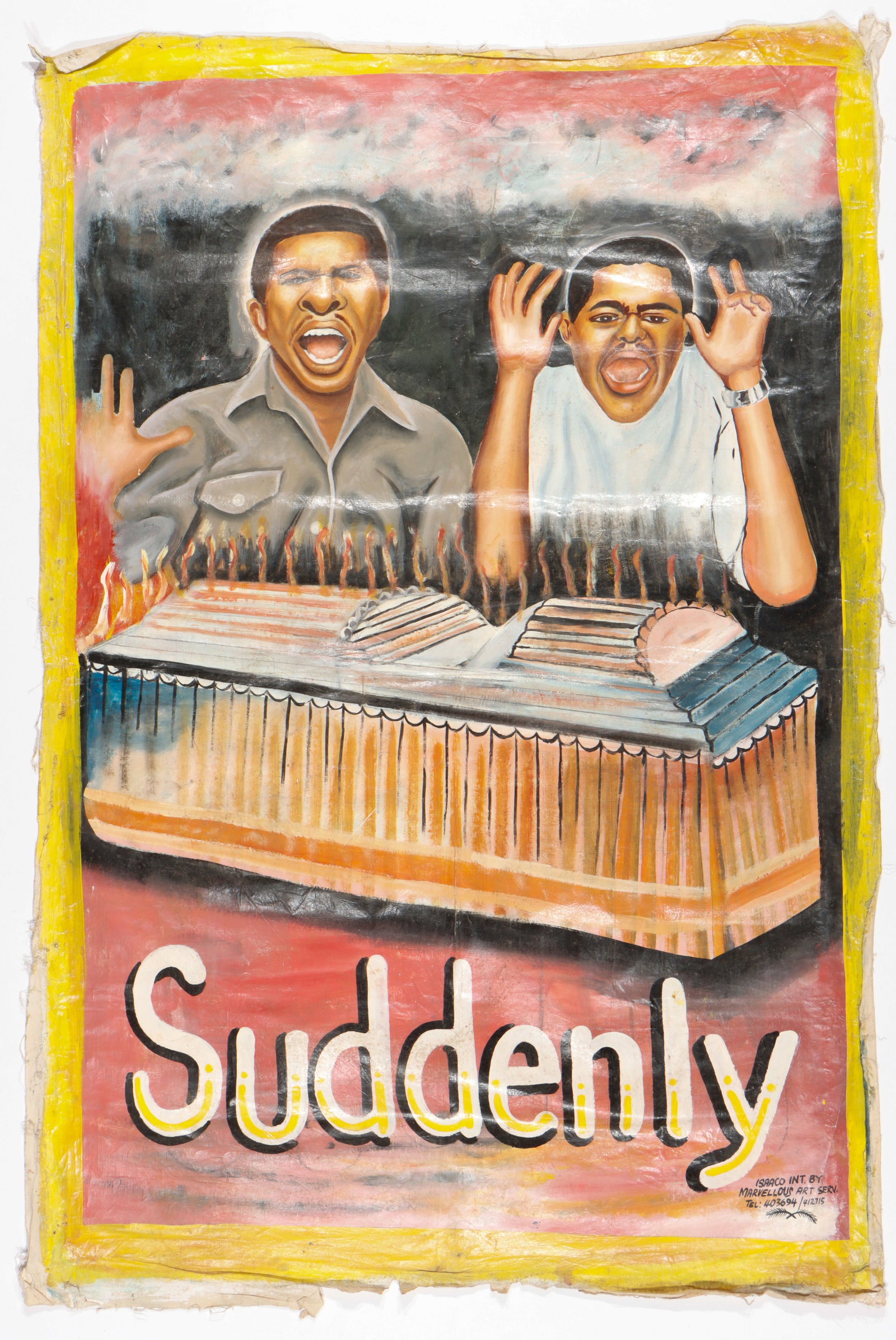 African Folk Painted Movie Poster, Ghana, 72" x 48 (1 of 3)