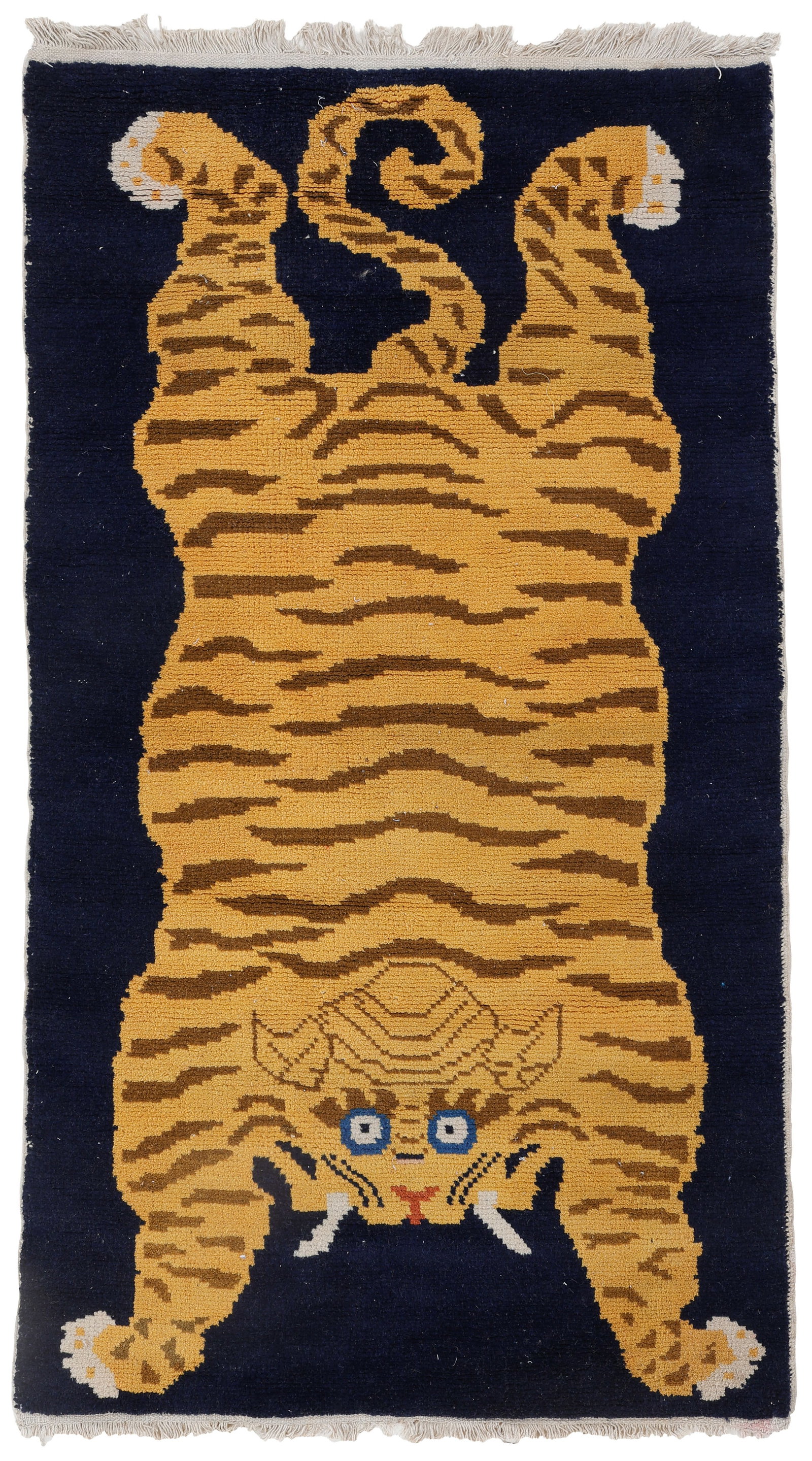 Tibetan Tiger Rug, Early 20th C., 2'6'' x 4'6'' (1 of 3)