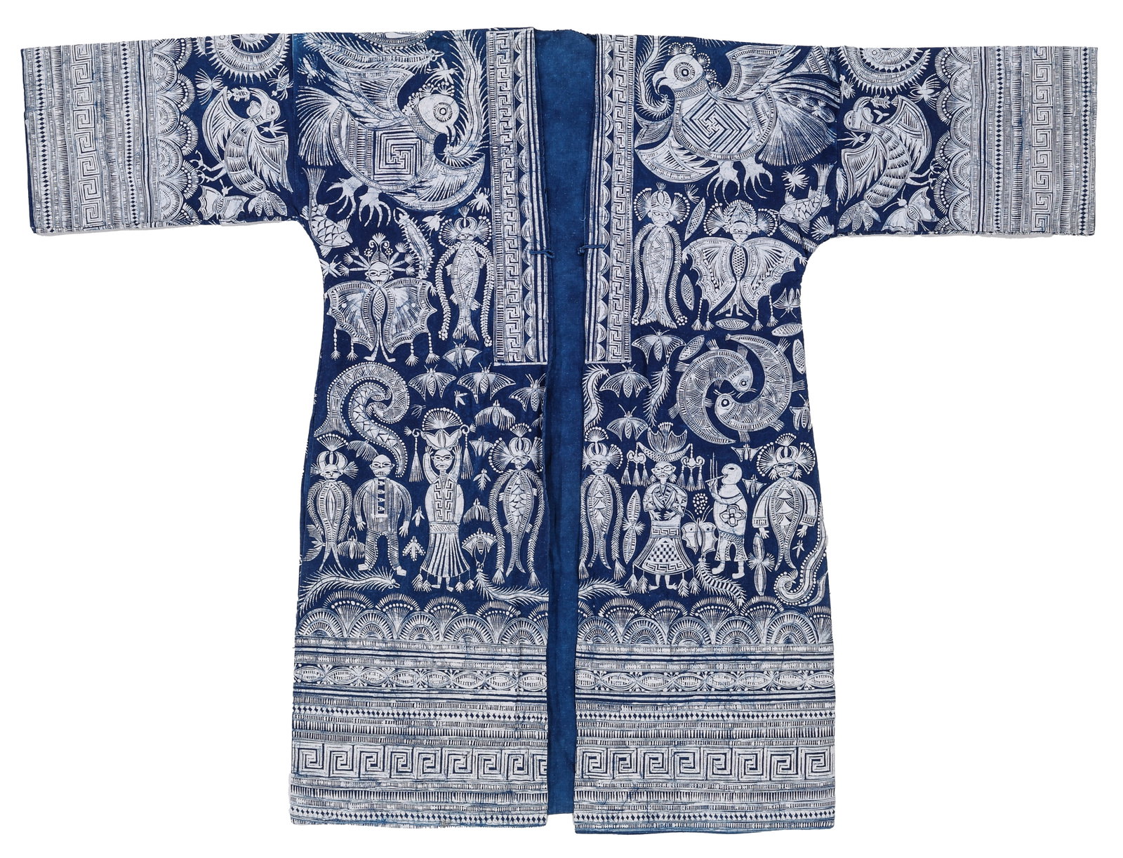 Miao Indigo Batik-Dyed Robe, Guizhou, China, Mid 20th C. (1 of 4)