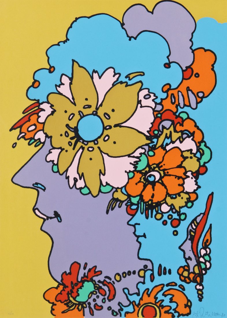 Peter Max Silkscreen Print 1970: Peter Max (American b. 1970) "Mexico", Silkscreen Print, 1970 signed and dated in pencil. Size: 28.25" x 20.5" (sight); 34.25" x 26.25" (frame).