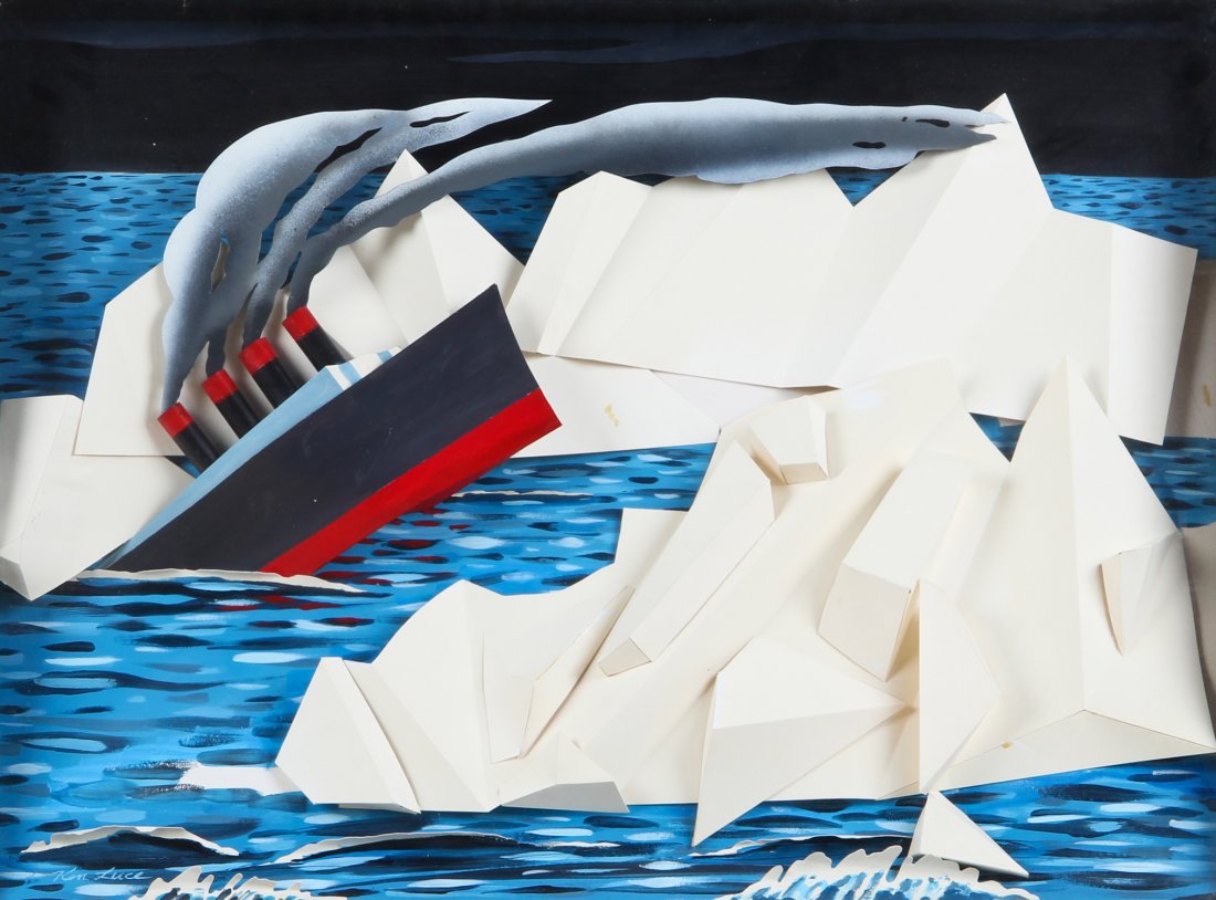 Ken Luce (American, 20th Century) Titanic: Ken Luce (American, 20th Century) "Titanic", Mixed media assemblage. Size: 29.75" x 39.75" (Sight); 31.25" x 41.25" (Frame).
