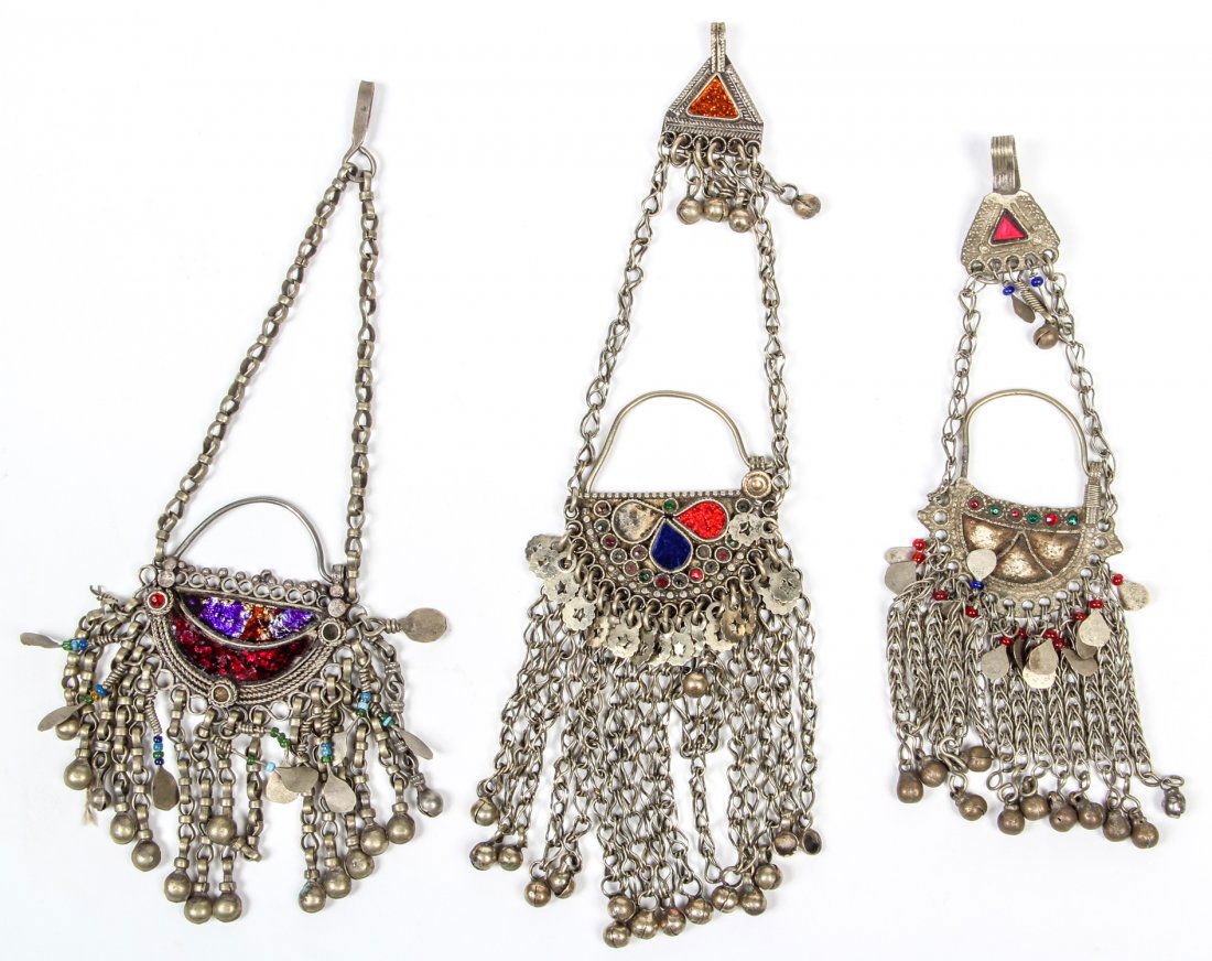 Lot of 3 Vintage Tribal Gorgets: Lot of 3 Vintage Tribal Gorgets. Size: Various