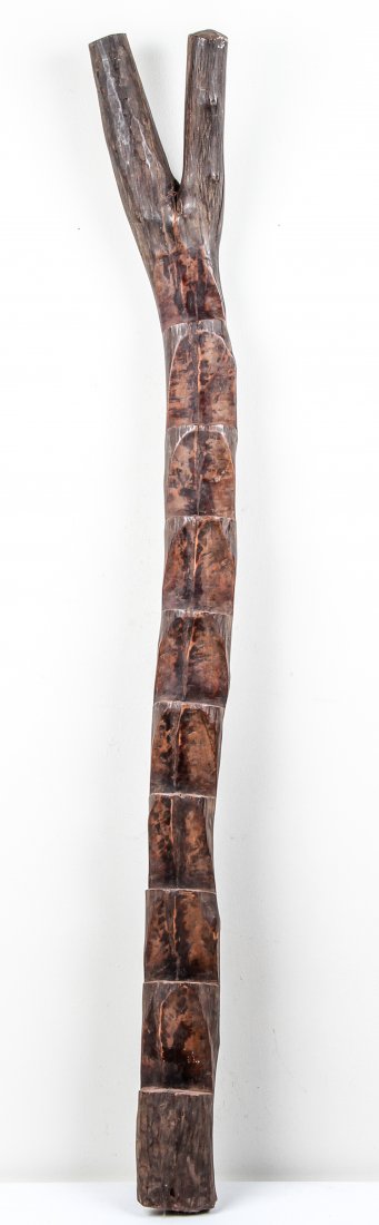 Old West African Dogon Granary Ladder: West African Dogon Granary Ladder. Hewn timber crotch. Size: 69" x 9" x 4".