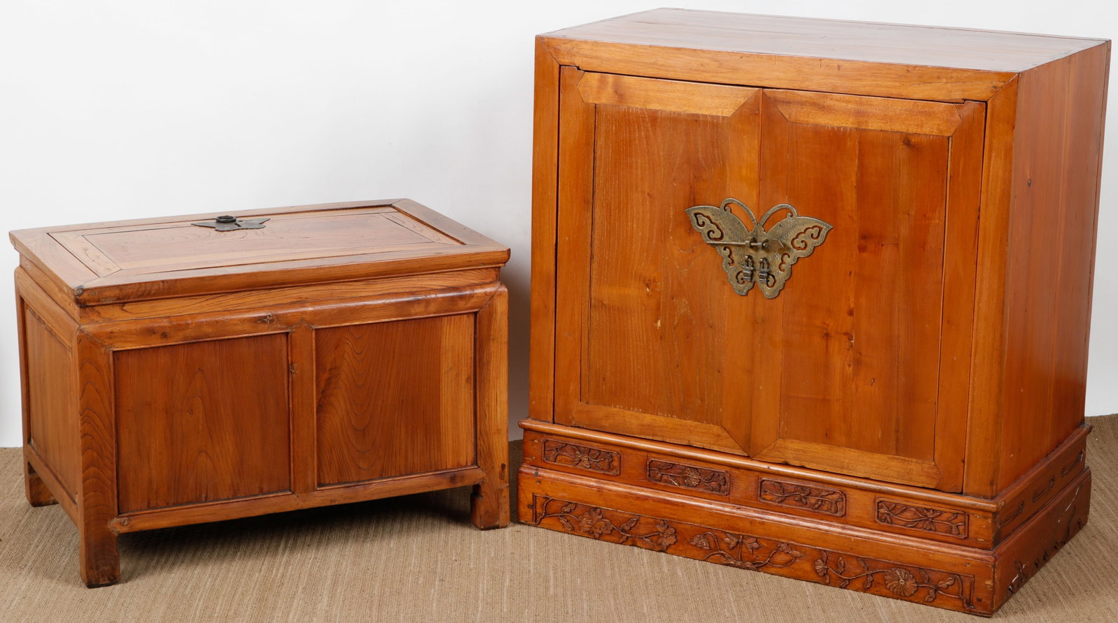 2 Chinese Cabinets with Brass Butterfly Key Plates (1 of 7)