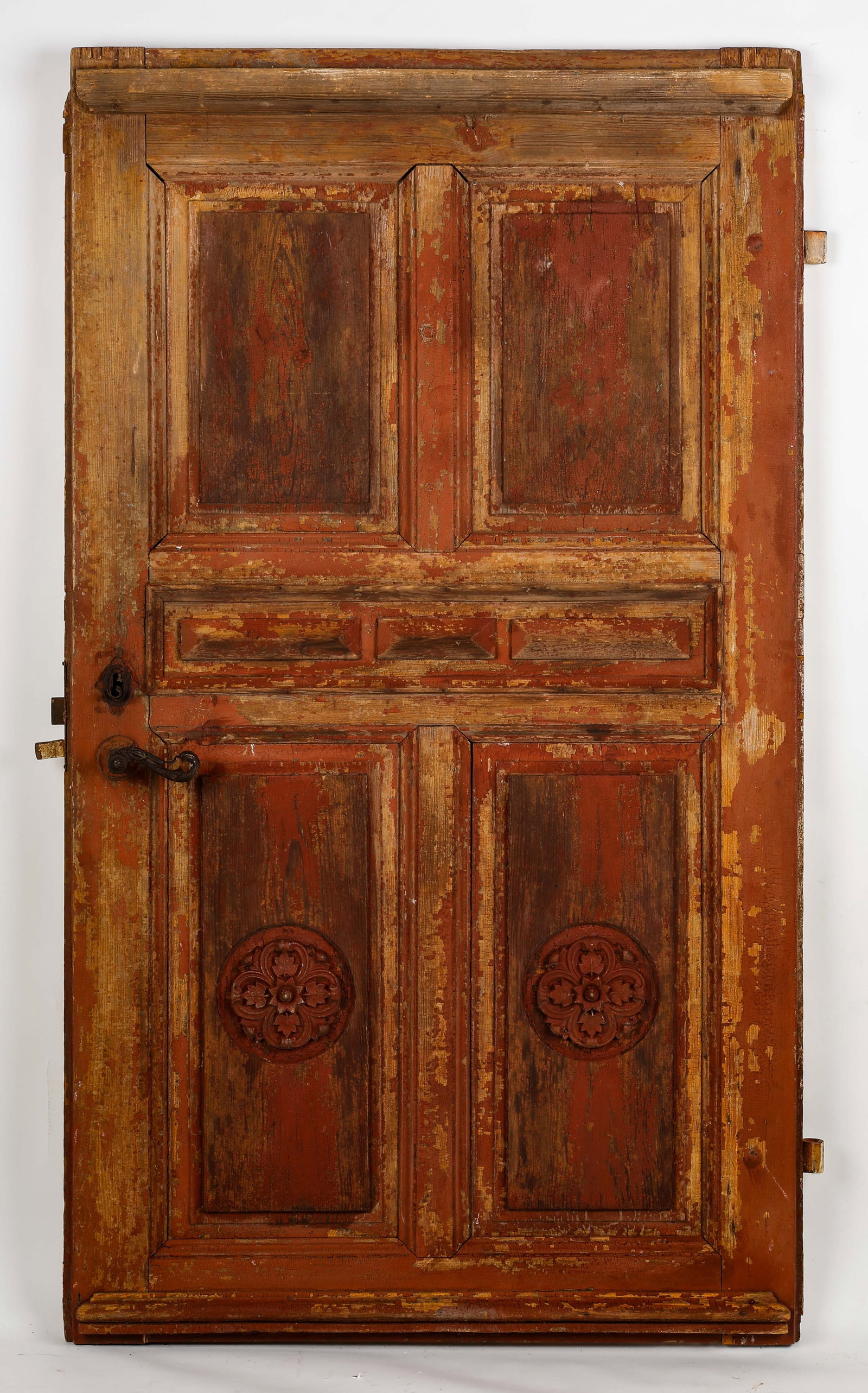 Antique Wide Paneled Wood Door, 74" x 45" (1 of 6)