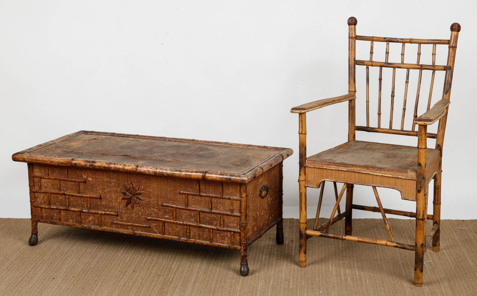 Anglo-Indian Bamboo Armchair And Blanket Chest, Late 19th/Early 20th C. (1 of 9)