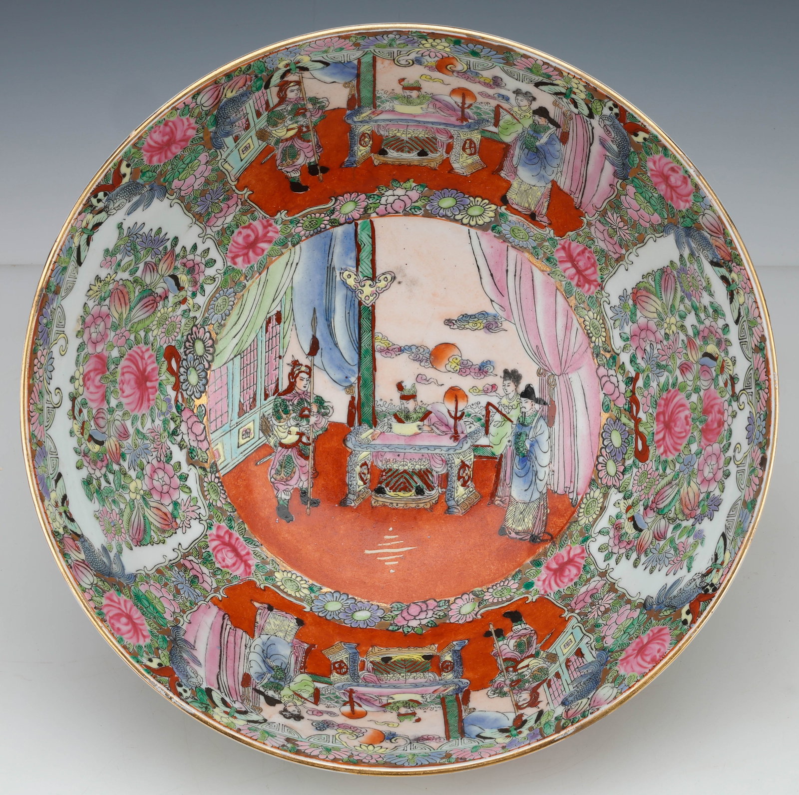 Chinese Famille Rose Medallion Porcelain Bowl: Chinese Famille Rose Medallion Porcelain Bowl. Size: 6.5'' x 14'' x 14'' (17 x 36 x 36 cm).