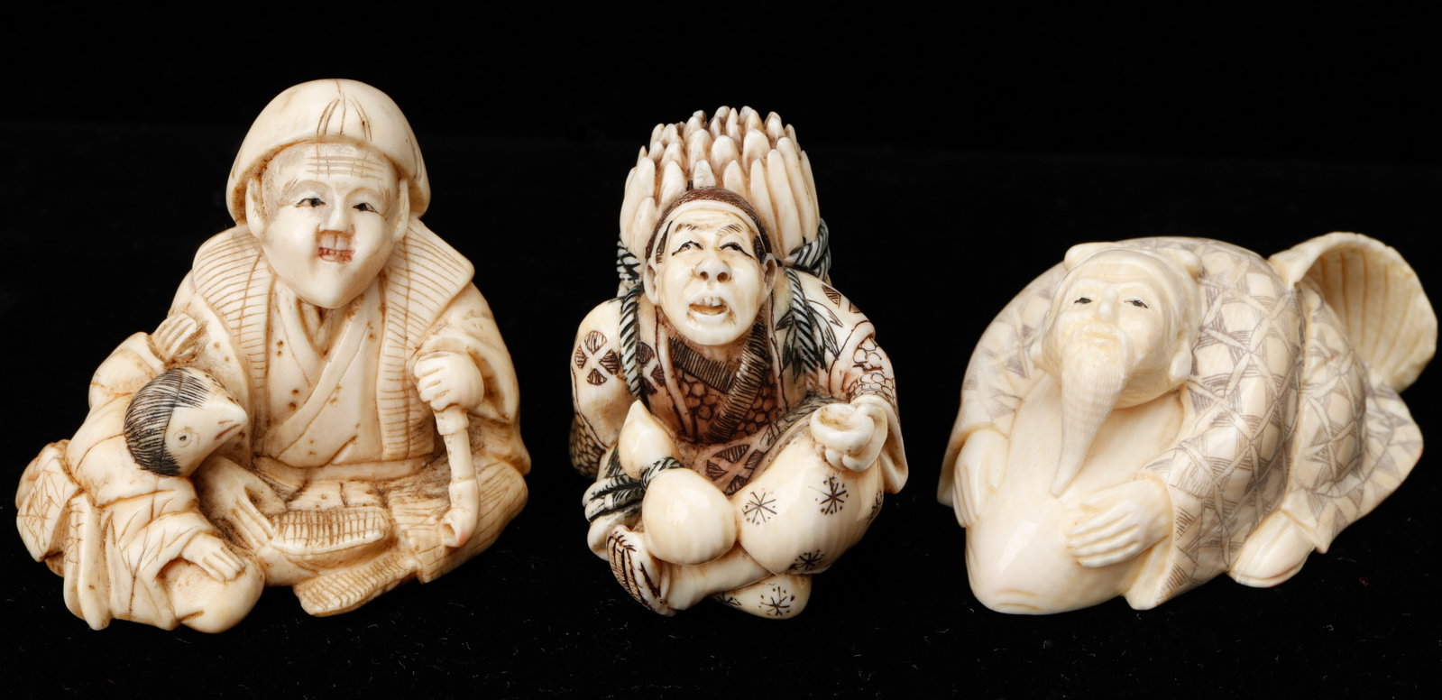 3 Antique Signed Japanese Netsukes (1 of 5)