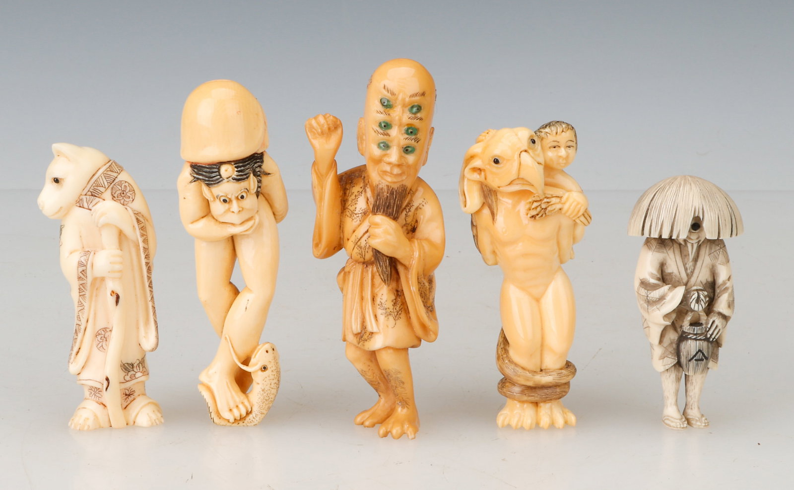 5 Whimsical Antique Japanese Netsukes and Okimonos (1 of 5)
