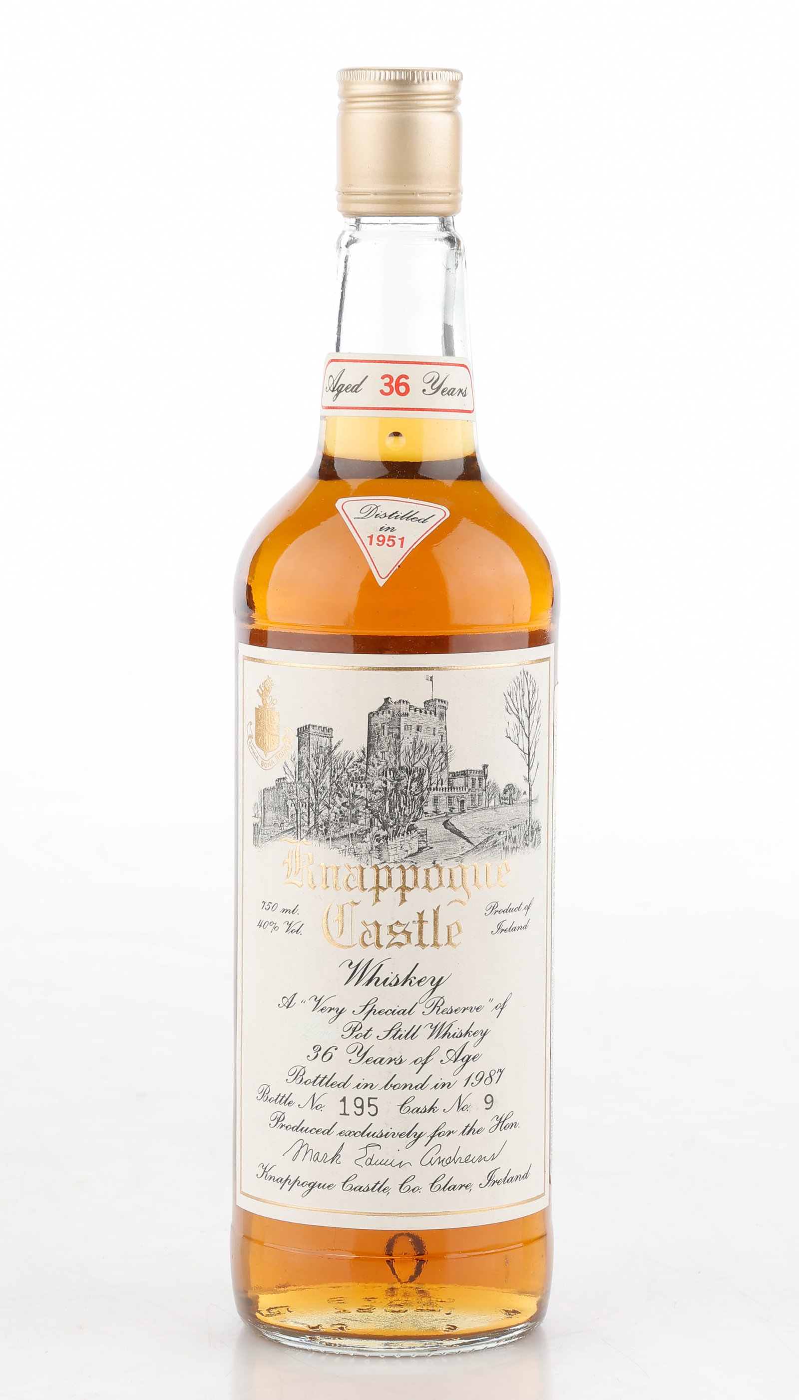 Knappogue Castle Whiskey, Distilled in 1951 (1 of 4)