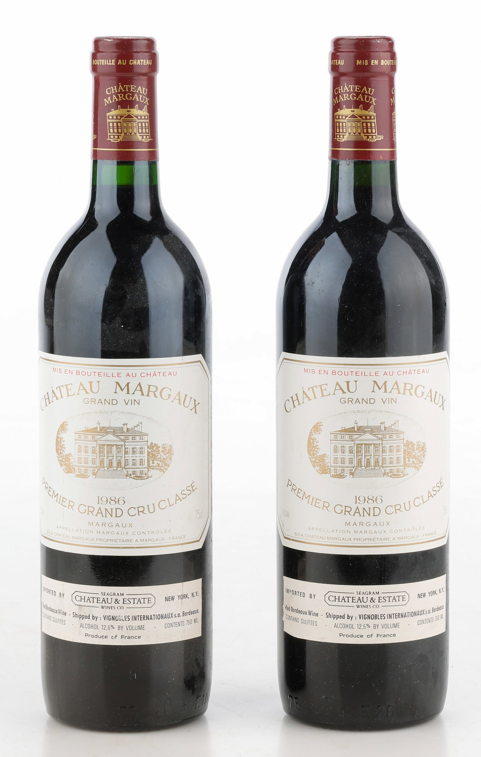 2 Bottles of Chateau Margaux, 1986 Premier Grand Cru Classe, French Bordeaux Wine (1 of 2)