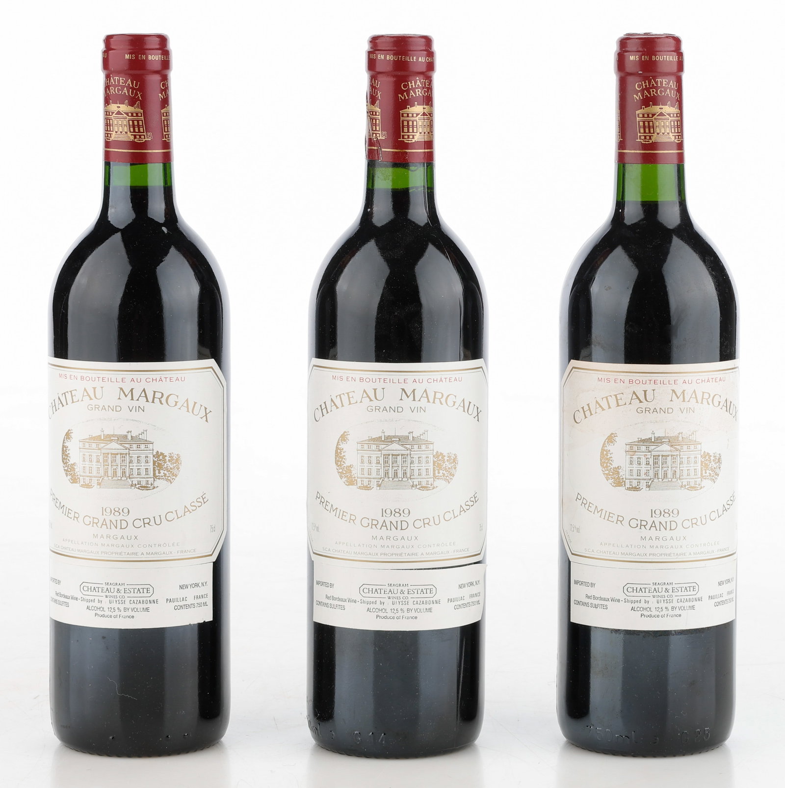 3 Bottles of Chateau Margaux, 1989 Premier Grand Cru Classe, French Bordeaux Wine (1 of 2)