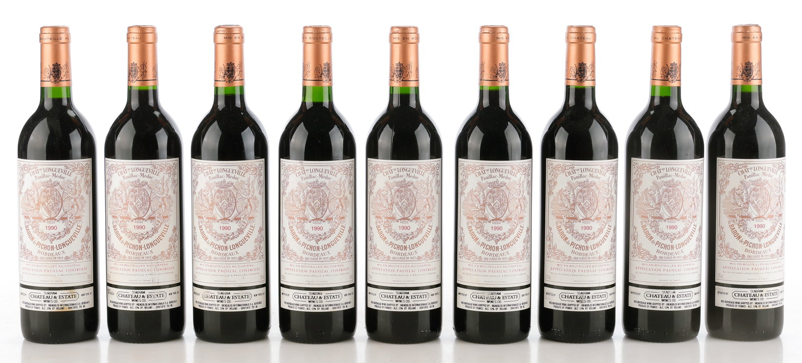 9 Bottles of Chateau Pichon Longueville Baron, 1990 (1 of 4)