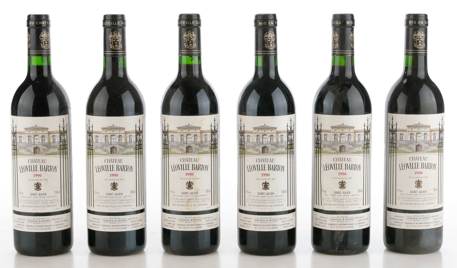 6 Bottles of Chateau Leoville Barton, Saint-Julien, 1990, French Bordeaux Wine (1 of 3)