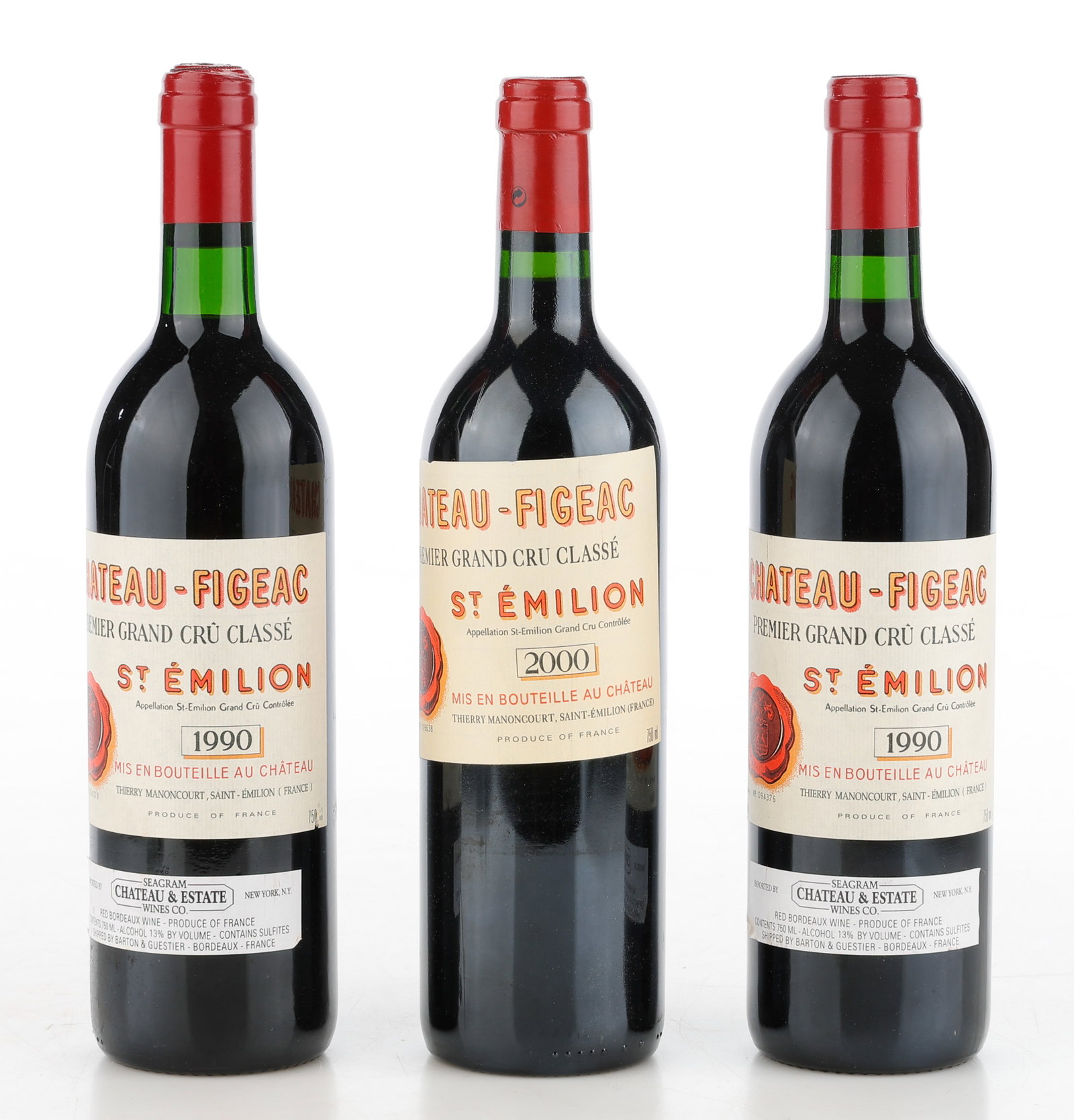 3 Bottles of Chateau Figeac Saint-Emilion Premier Grand Cru Classe, (2) 1990, 2000 (1 of 2)