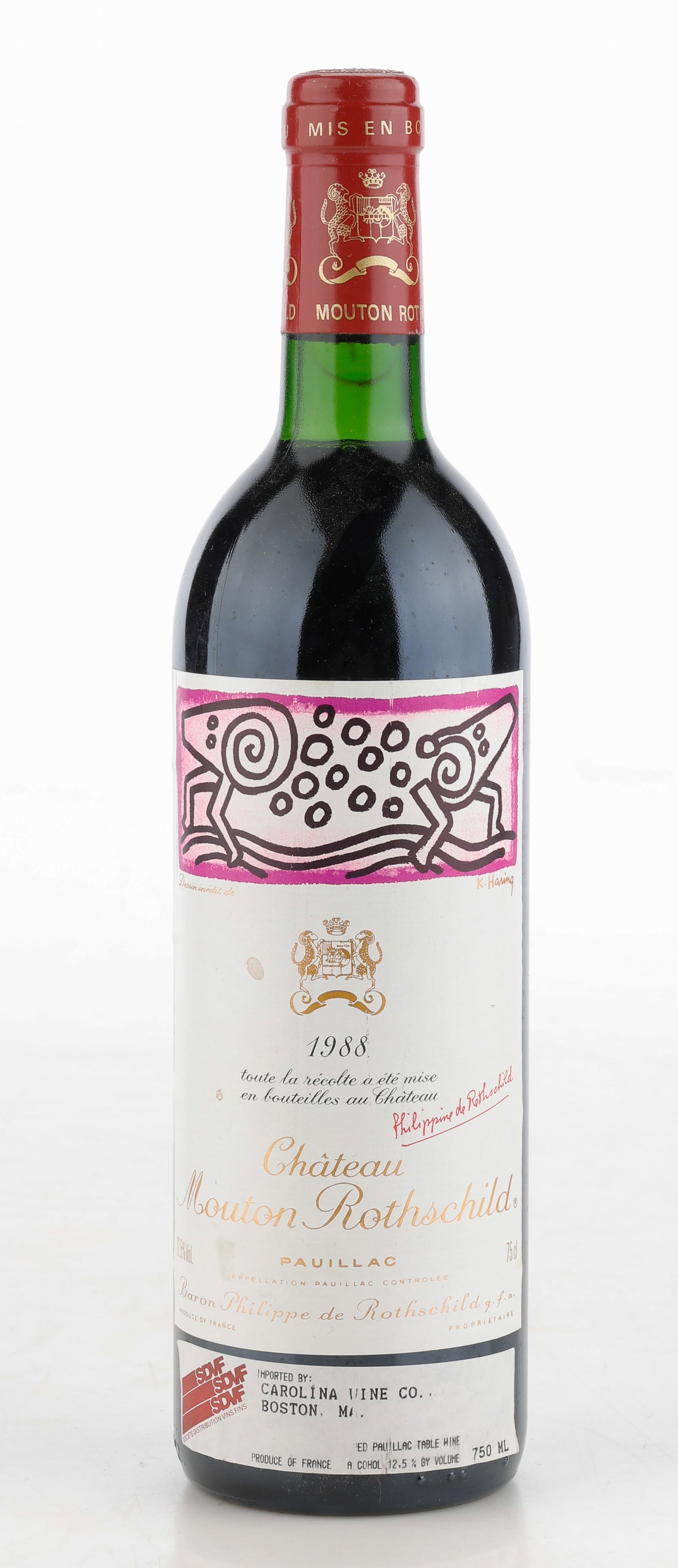 1 Bottle of Chateau Mouton Rothschild, 1988, French Bordeaux Wine (1 of 2)