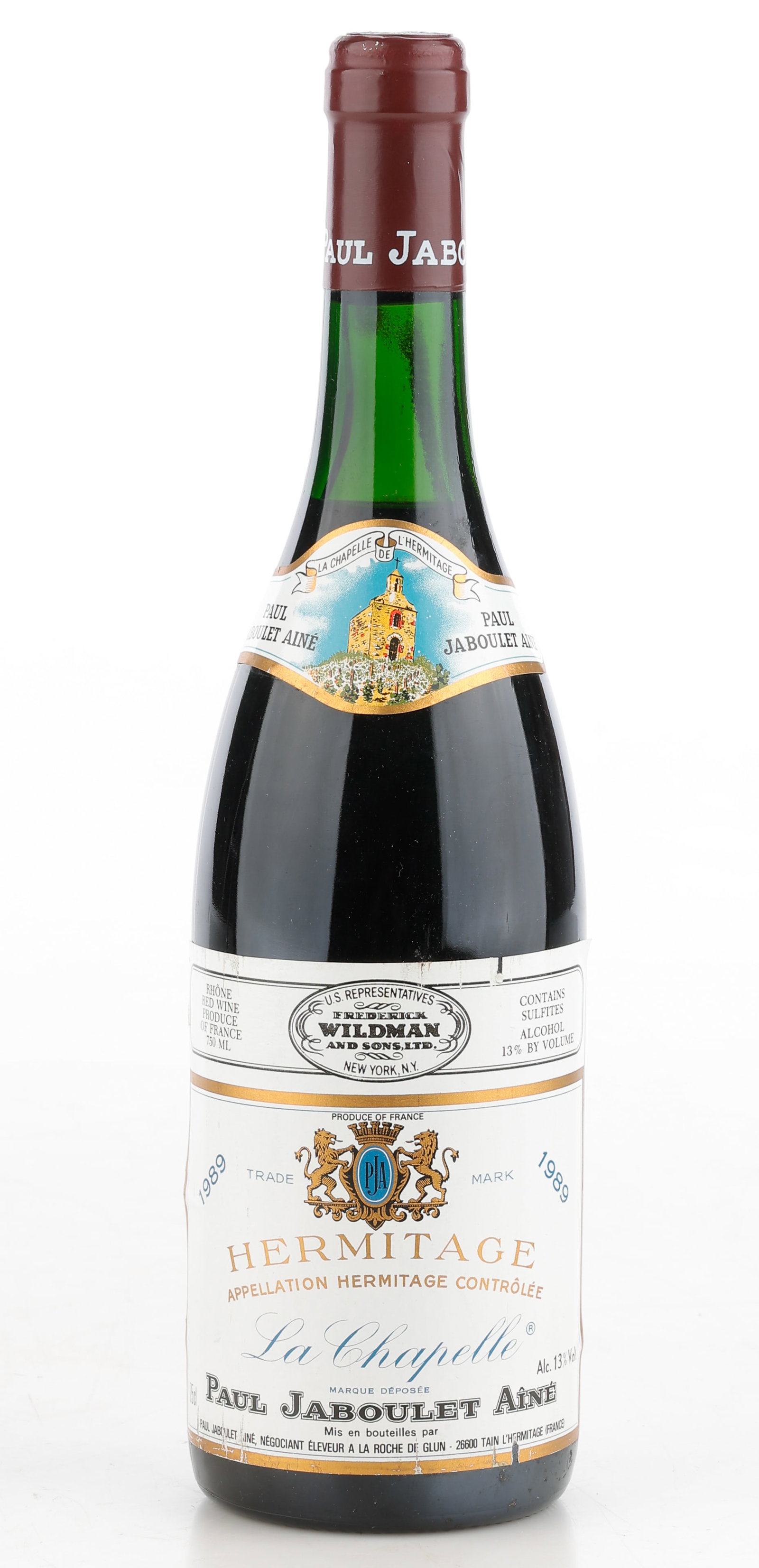 Paul Jaboulet Aine Hermitage La Chapelle, 1989: Paul Jaboulet Aine Hermitage La Chapelle, 1989. 750 ml. From the Estate of Thomas A. Moore, Philadelphia, PA. All wine and alcohol sales must be picked-up, no shipping is available in accordance to PA