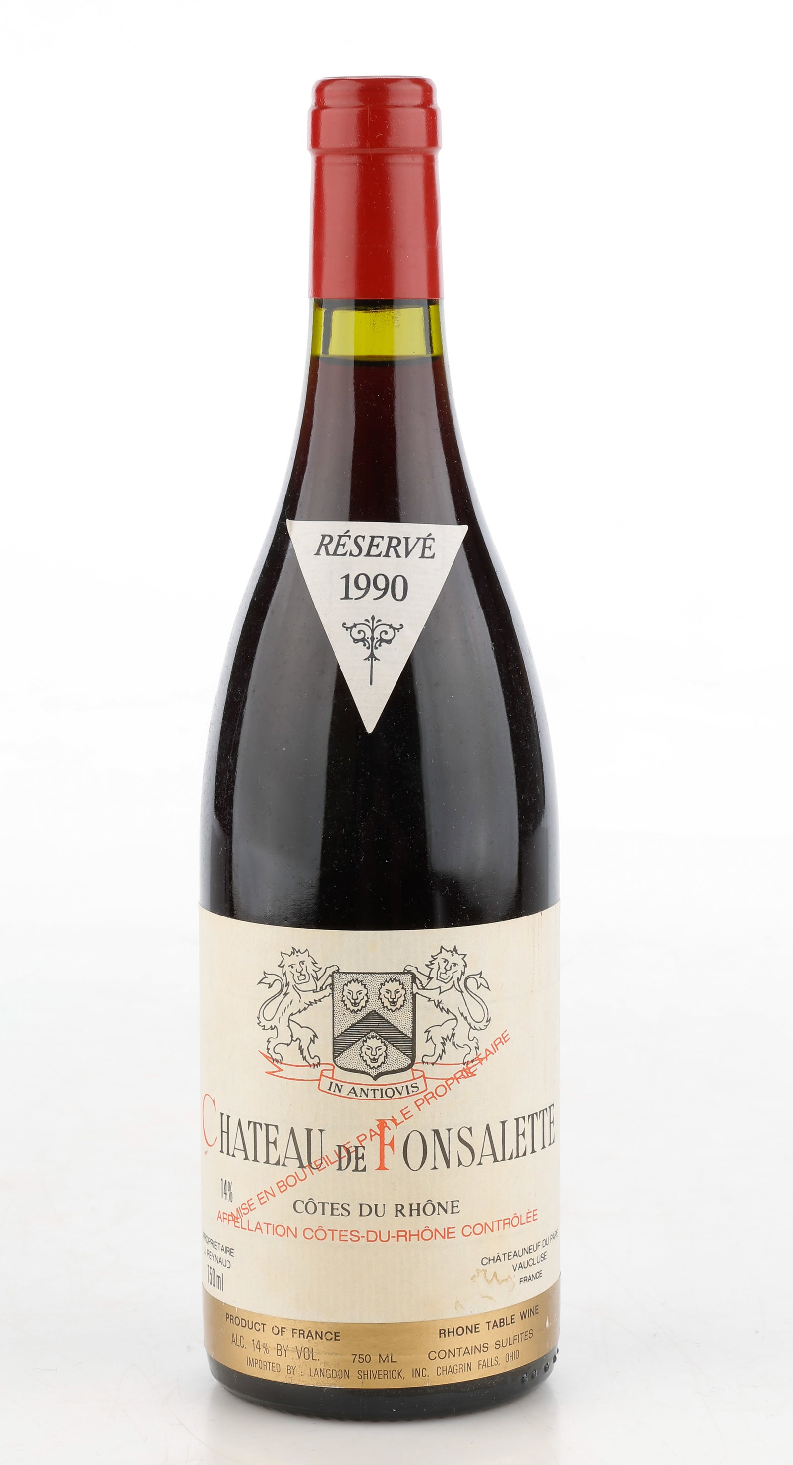1 Bottle of Chateau de Fonsalette Cotes du Rhone Reserve, 1990 (1 of 2)