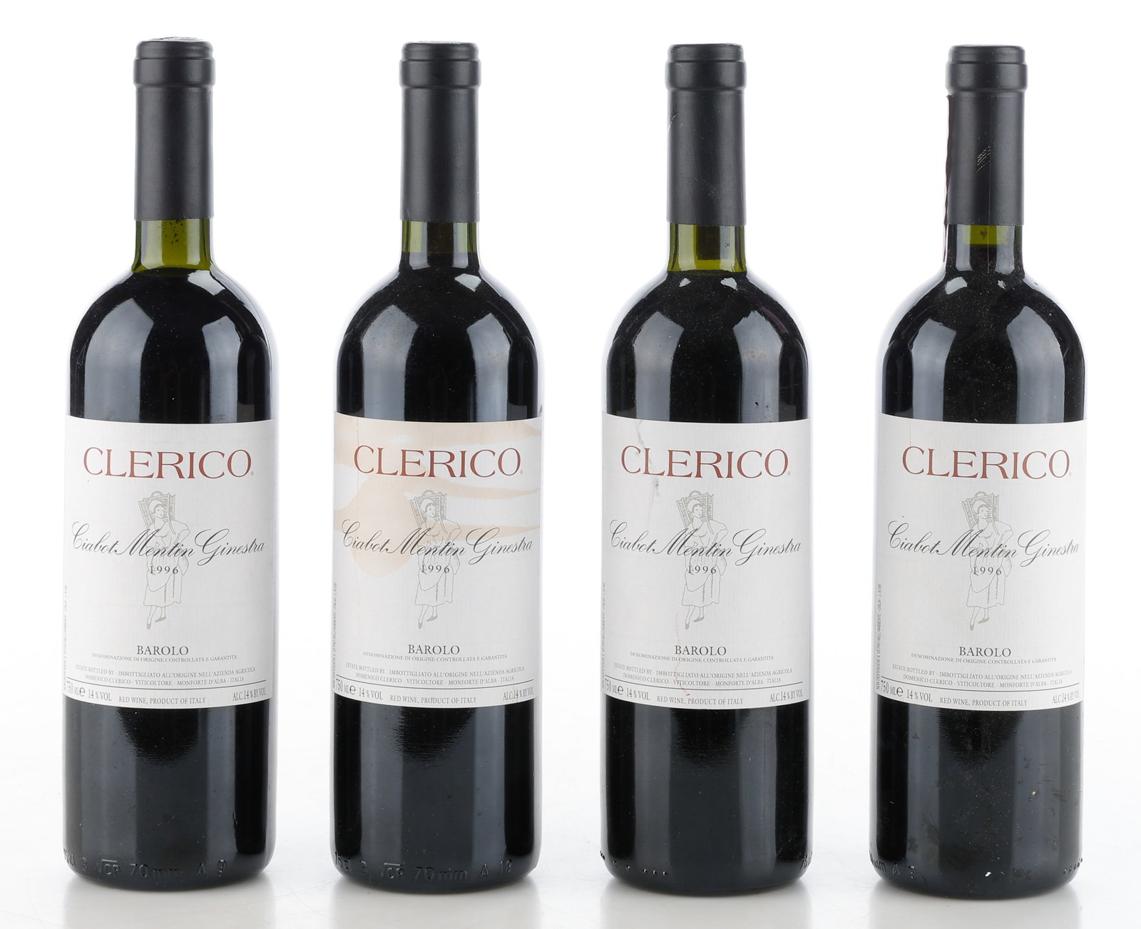 4 Bottles of Domenico Clerico Barolo Ciabot Mentin Ginestra, 1996, Red Wine, Piedmont, Italy (1 of 2)