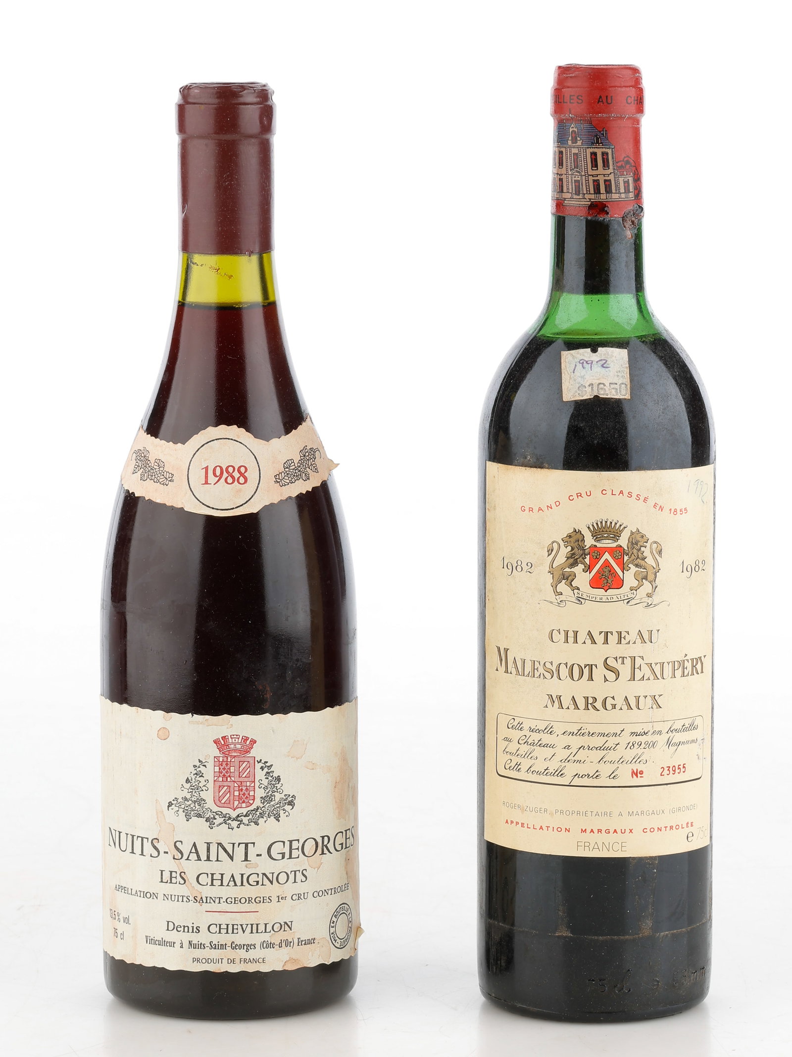 Nuits-Saint-Georges 1er Cru "Les Chaignots", 1988, And Chateau Malescot Saint Exupéry, 1982 (1 of 2)