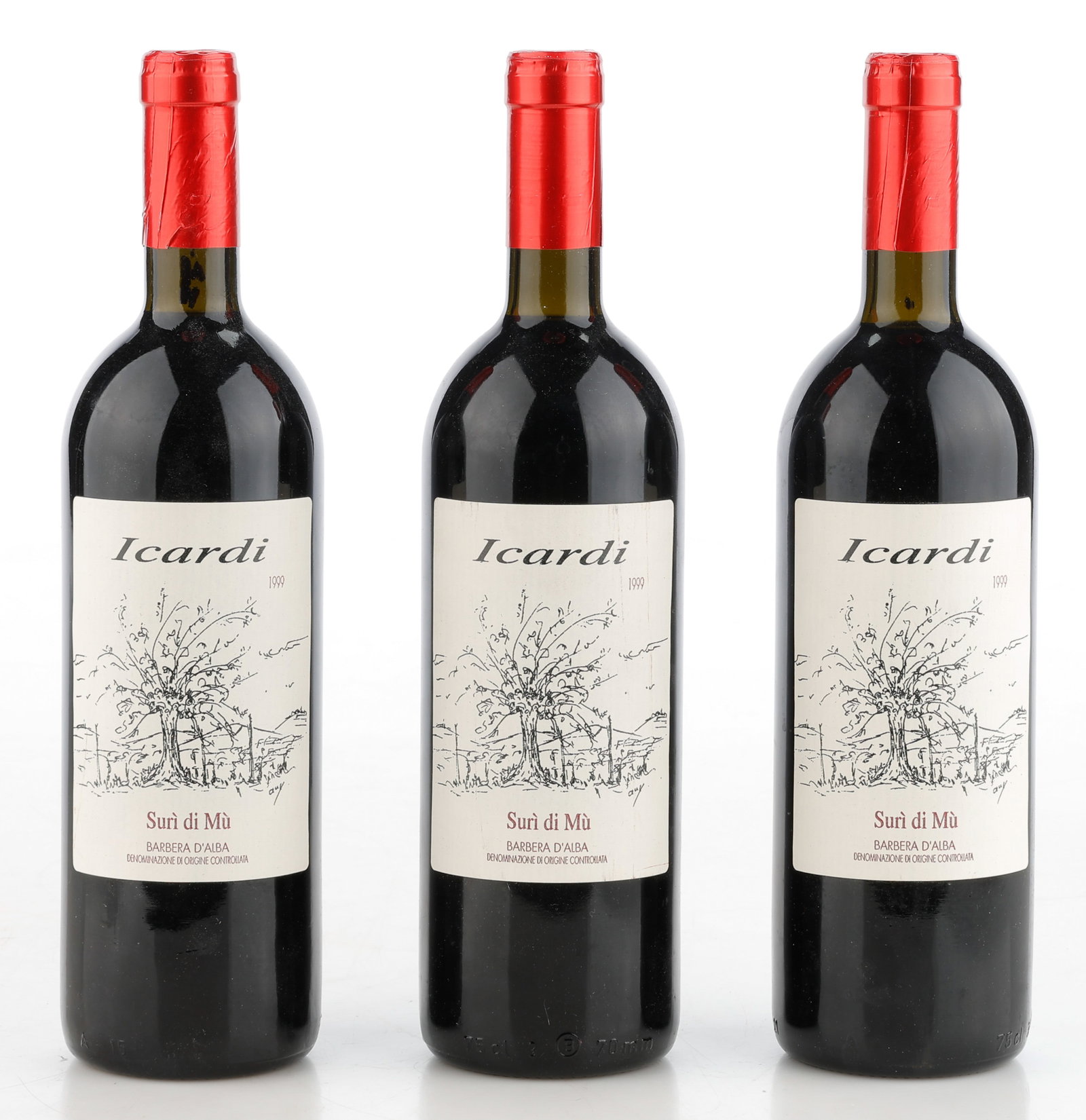 3 Bottles of Icardi Suri di Mu Barbera d'Alba, 1999 (1 of 2)